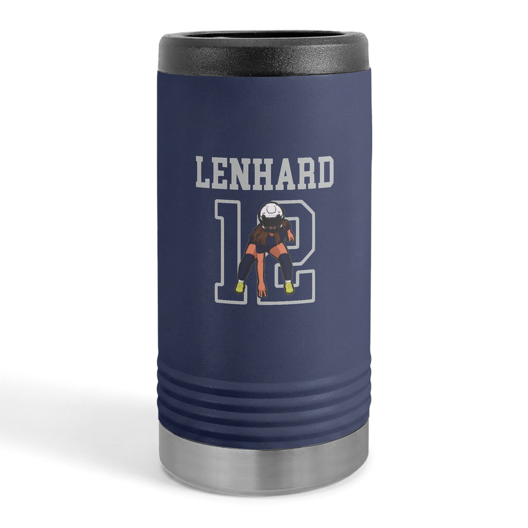 Slim Stainless Can Cooler — character_shirsey in Navy