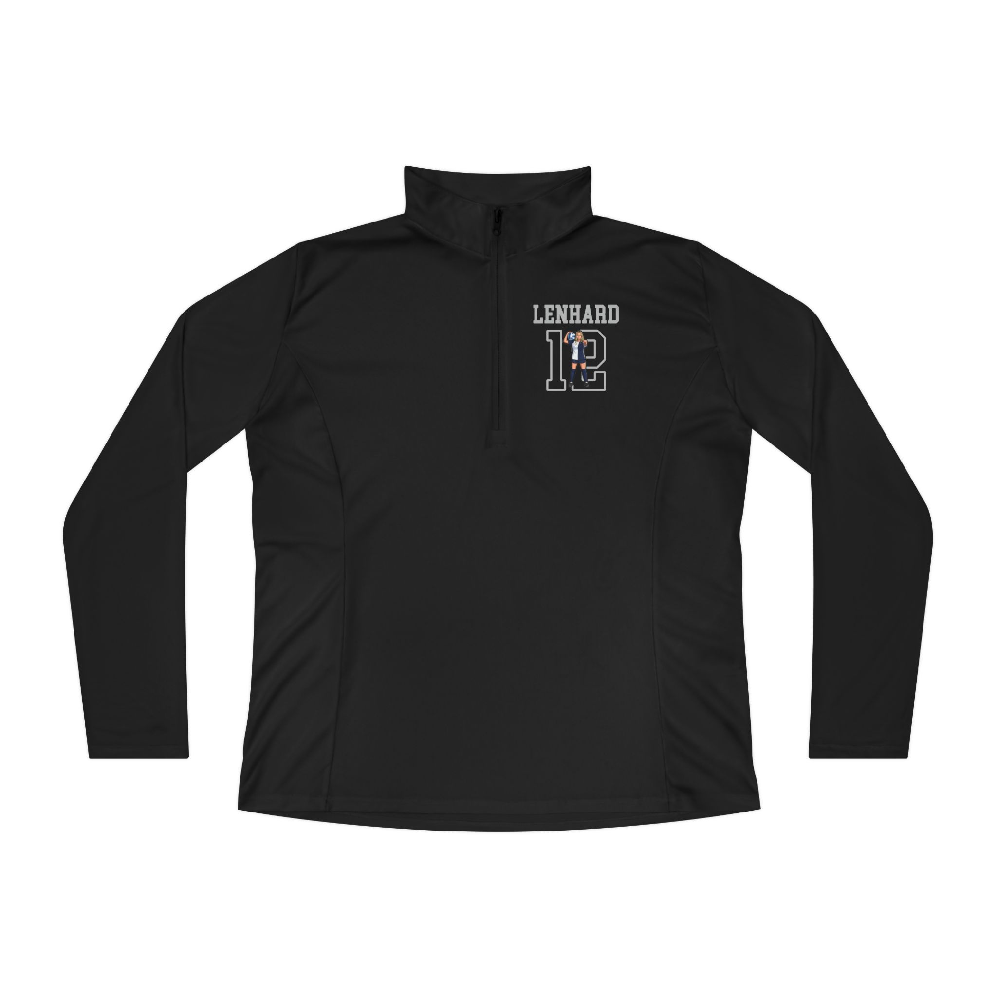 Women's Q-Zip Pullover — character_shirsey in Black