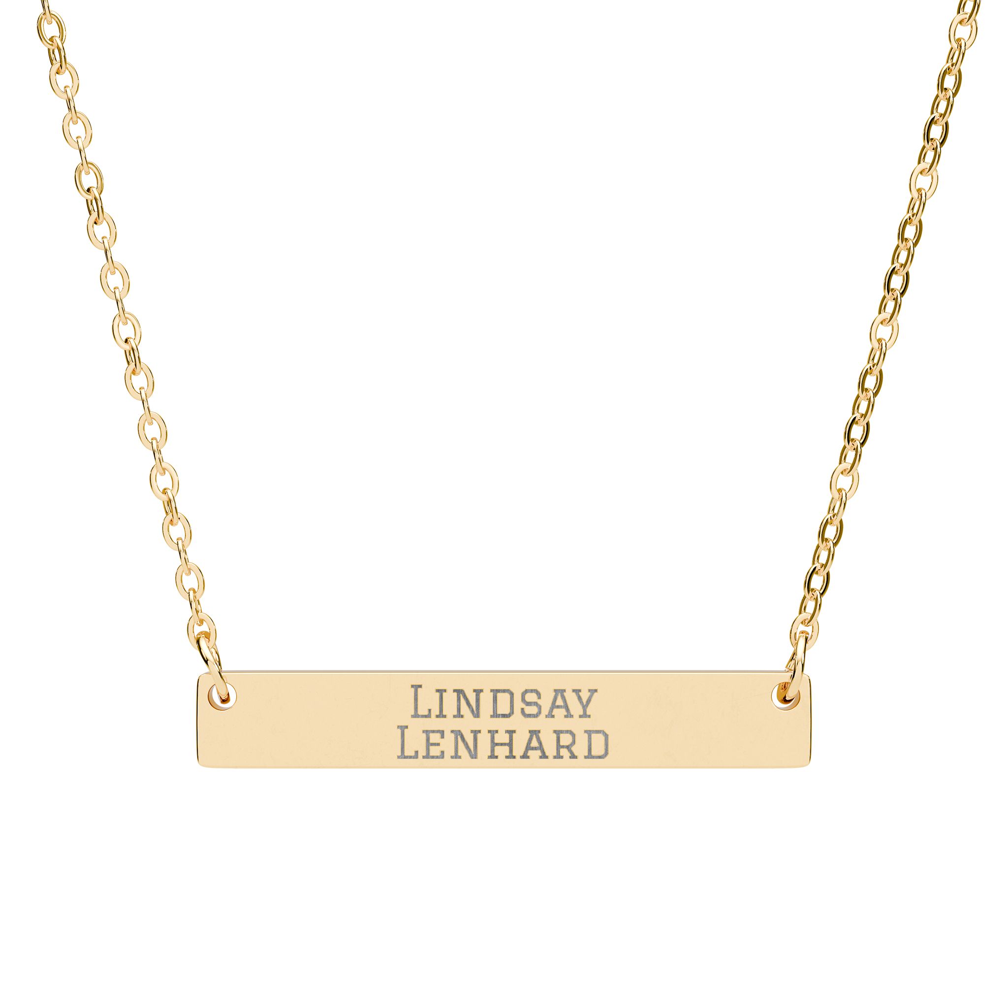 Engraved Bar Necklace — Classic in Gold