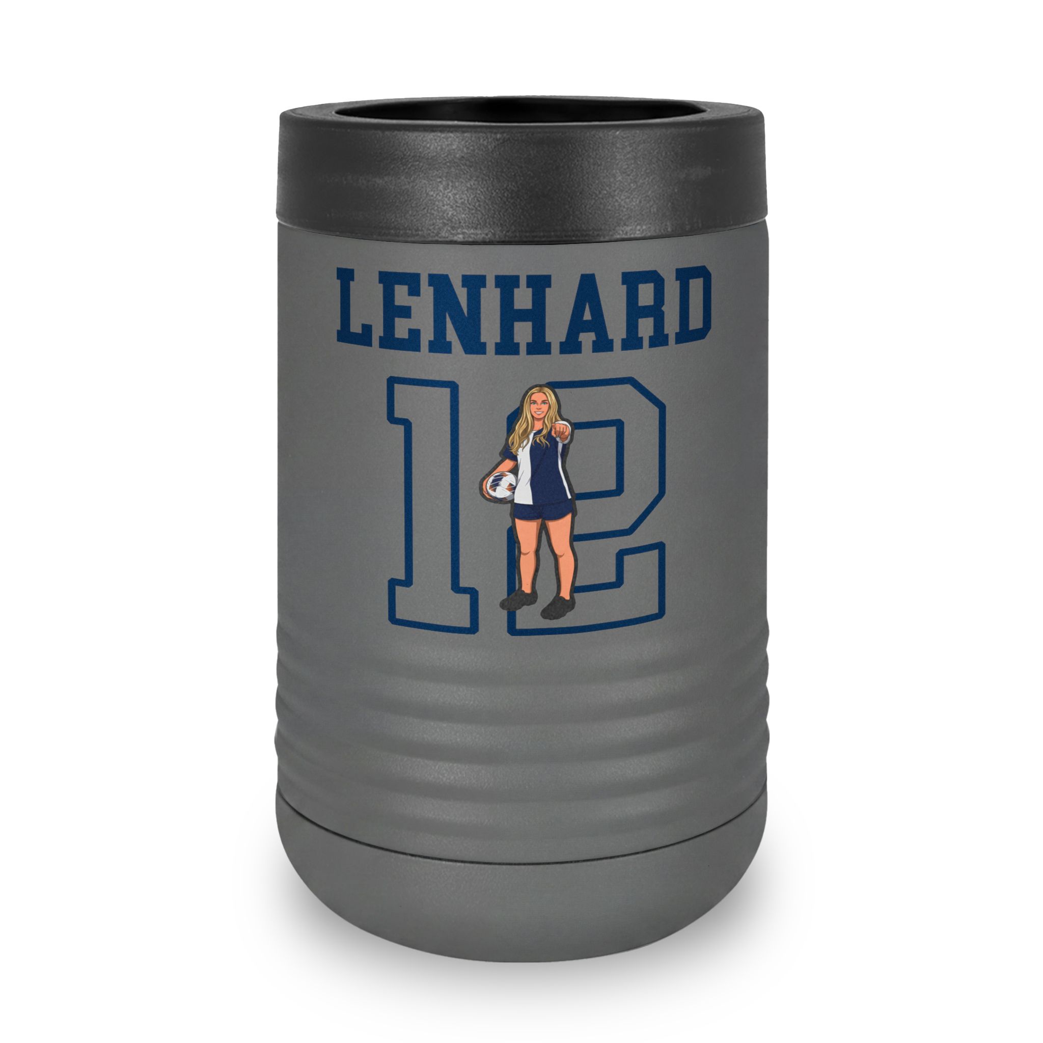 Stainless Can Cooler — character_shirsey in Grey