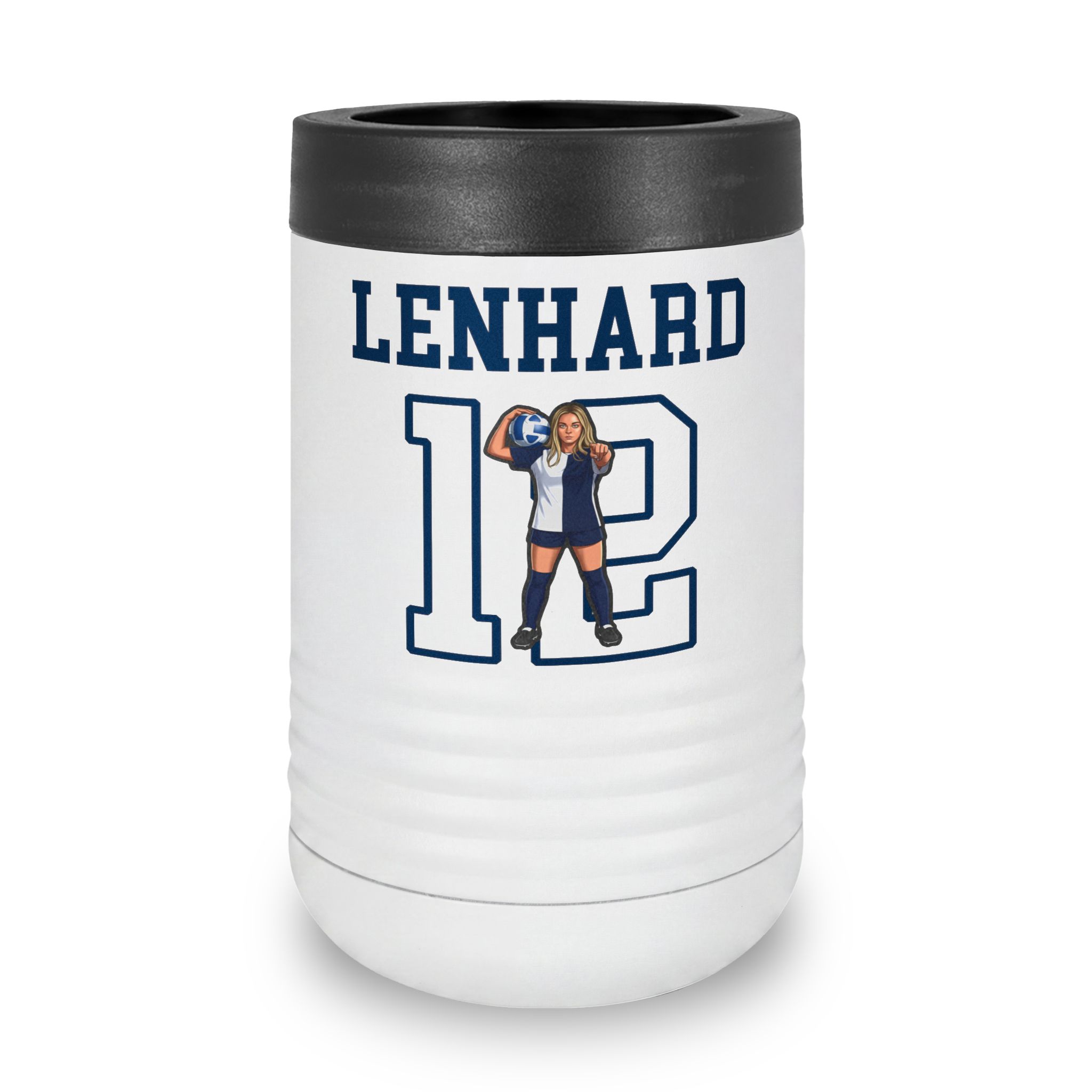Stainless Can Cooler — character_shirsey in White