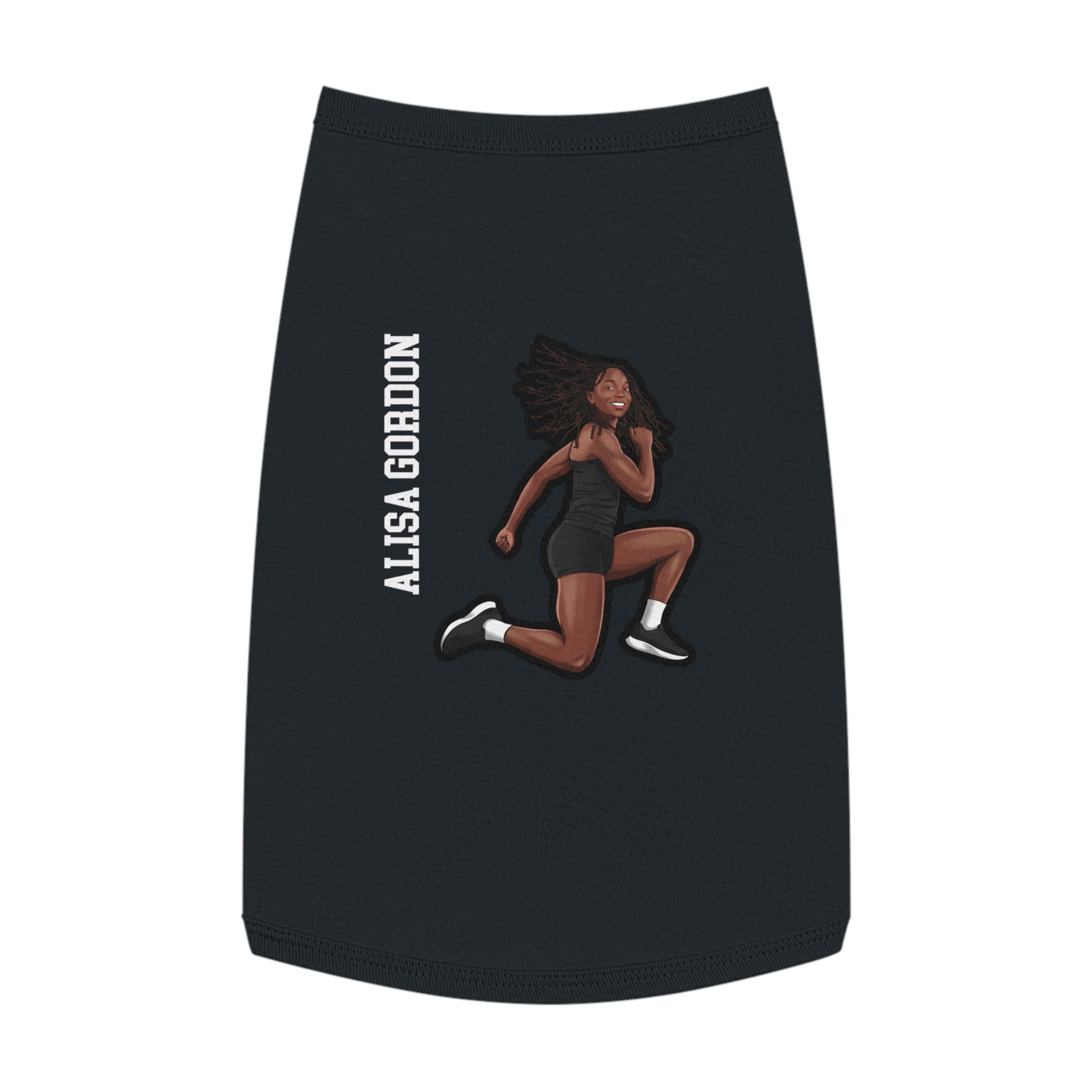 Pet Tank Top — character_name_vertical in Black