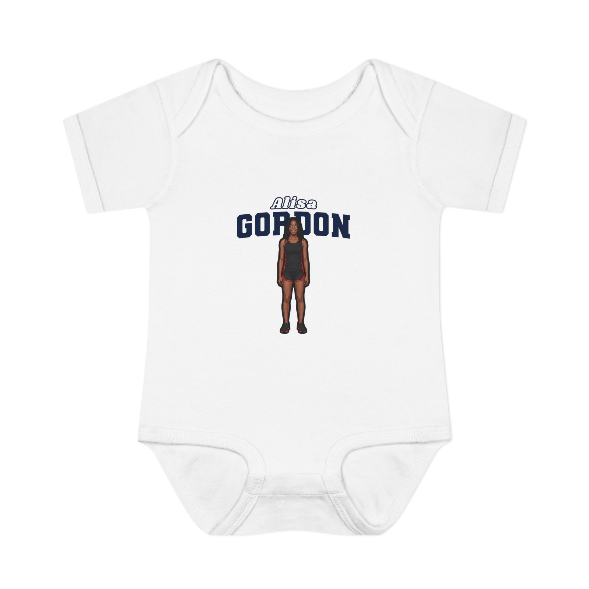 Baby Onesie — character_name_arch in White