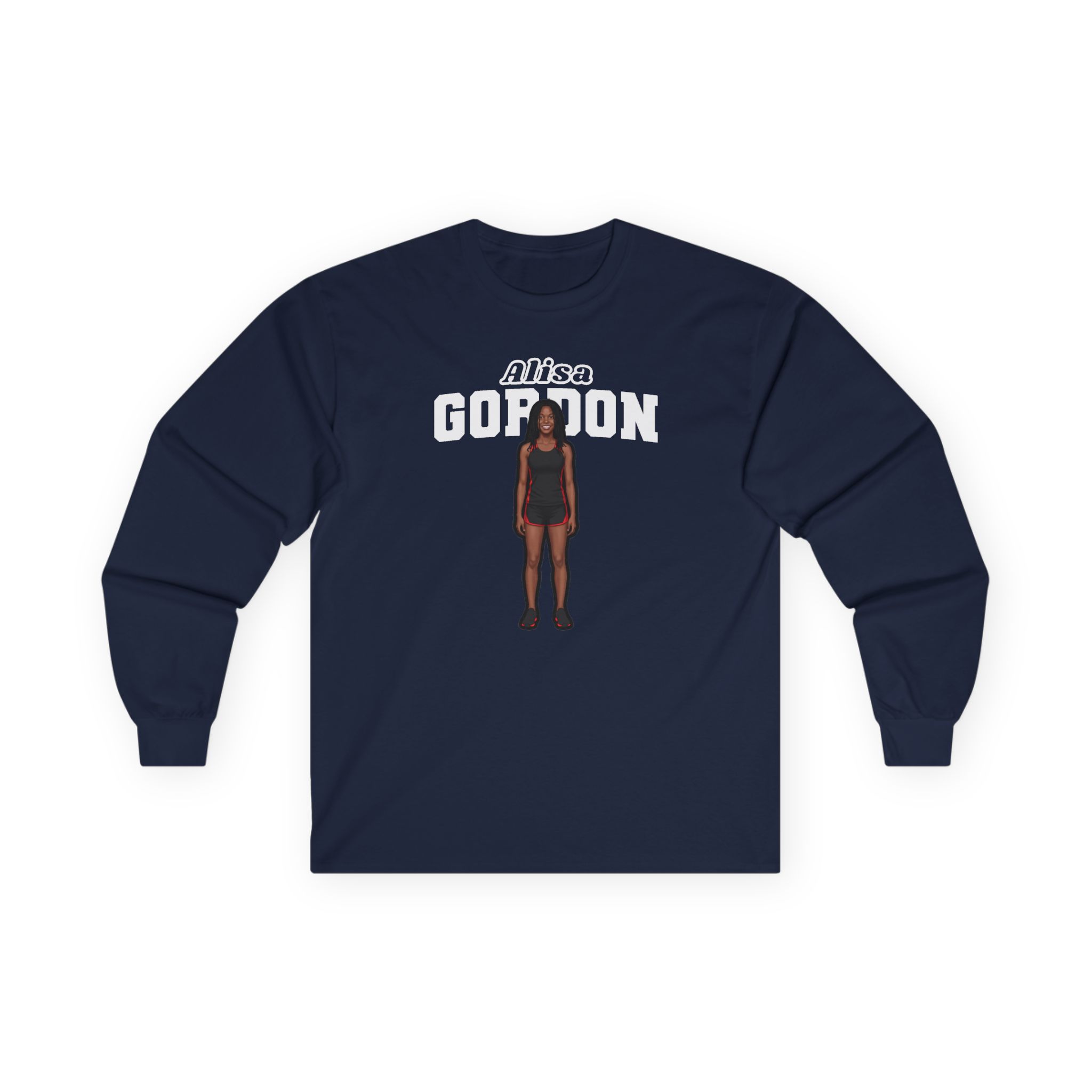 Long Sleeve Tee — character_name_arch in Navy