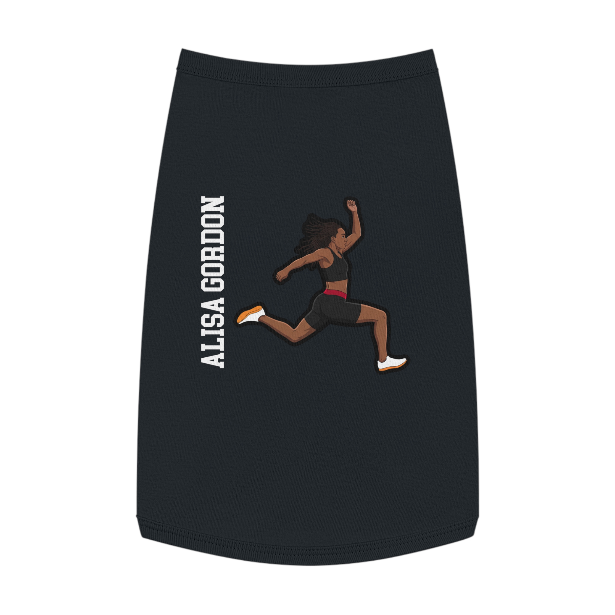 Pet Tank Top — character_name_vertical in Black