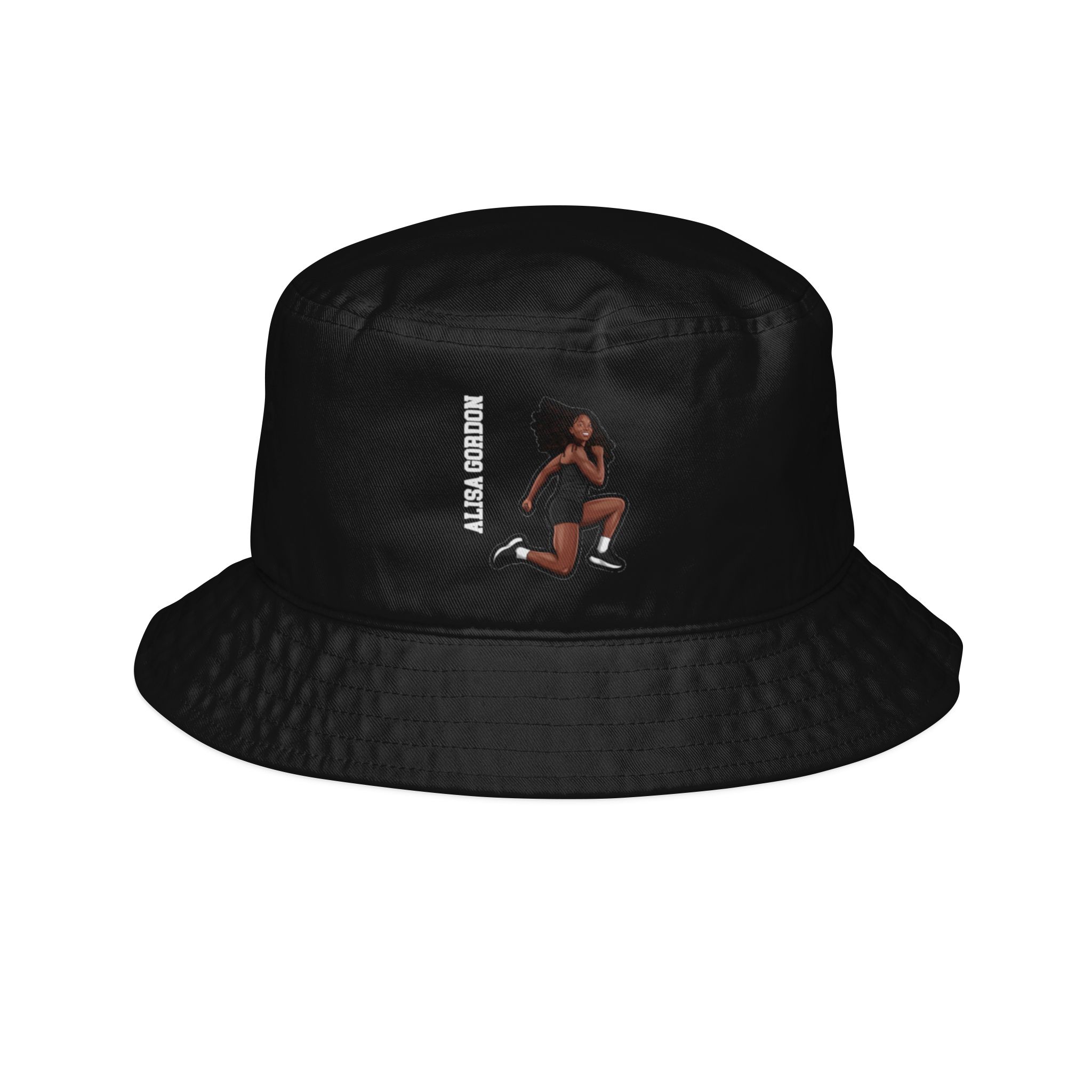 Bucket Hat — character_name_vertical in Black