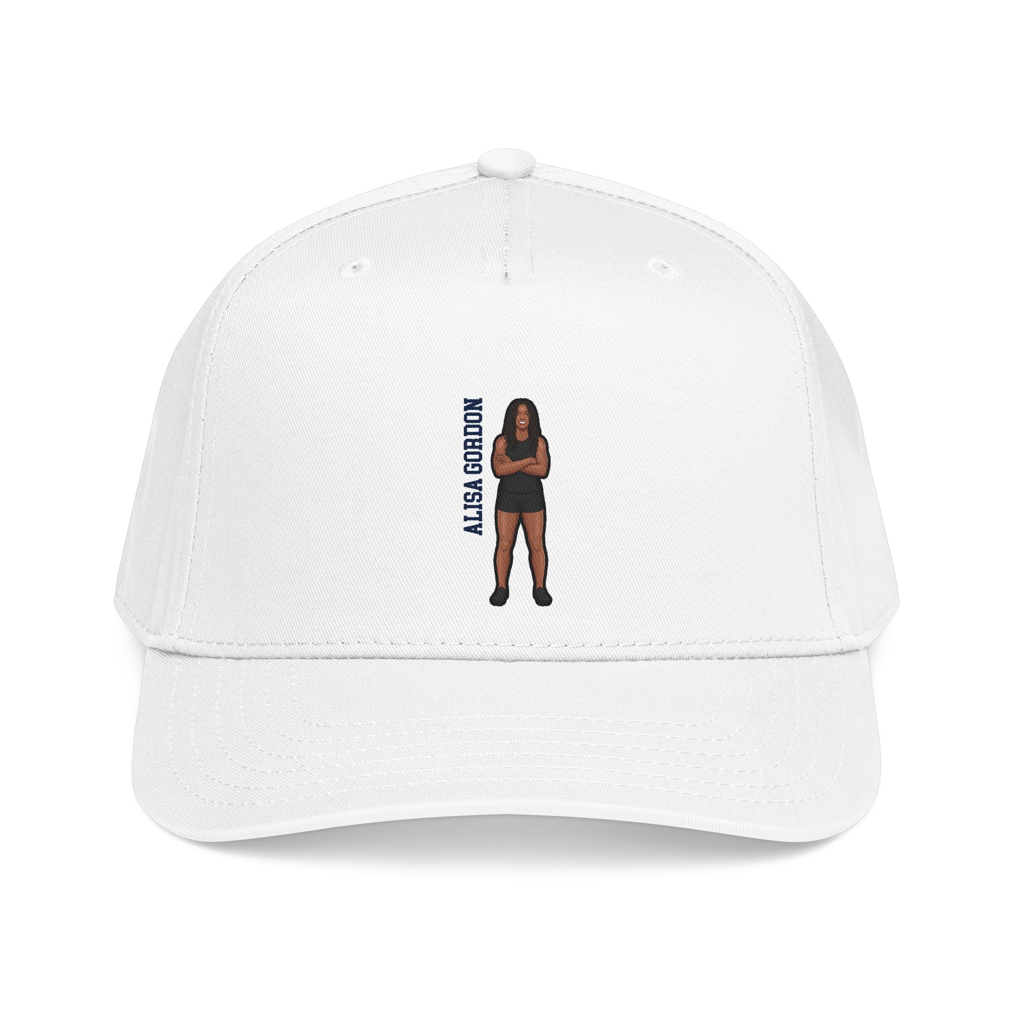 Baseball Cap — character_name_vertical in White