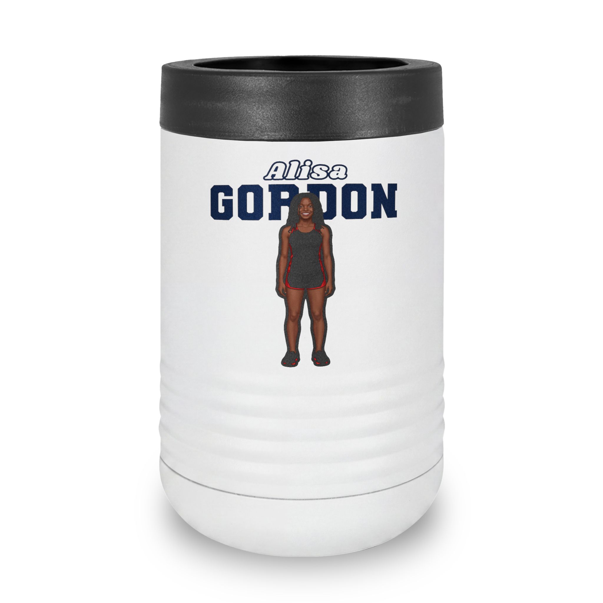 Stainless Can Cooler — character_name_arch in White