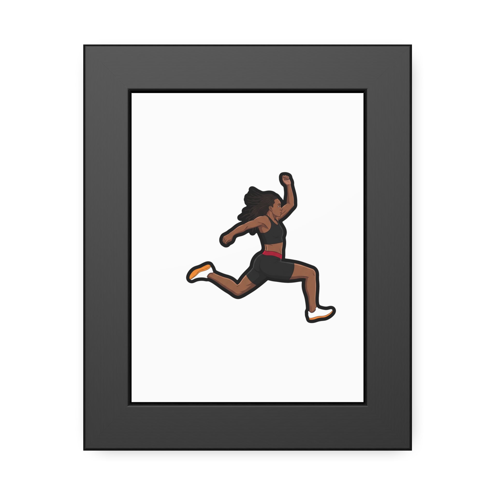 Framed Poster — character_name_vertical in Black