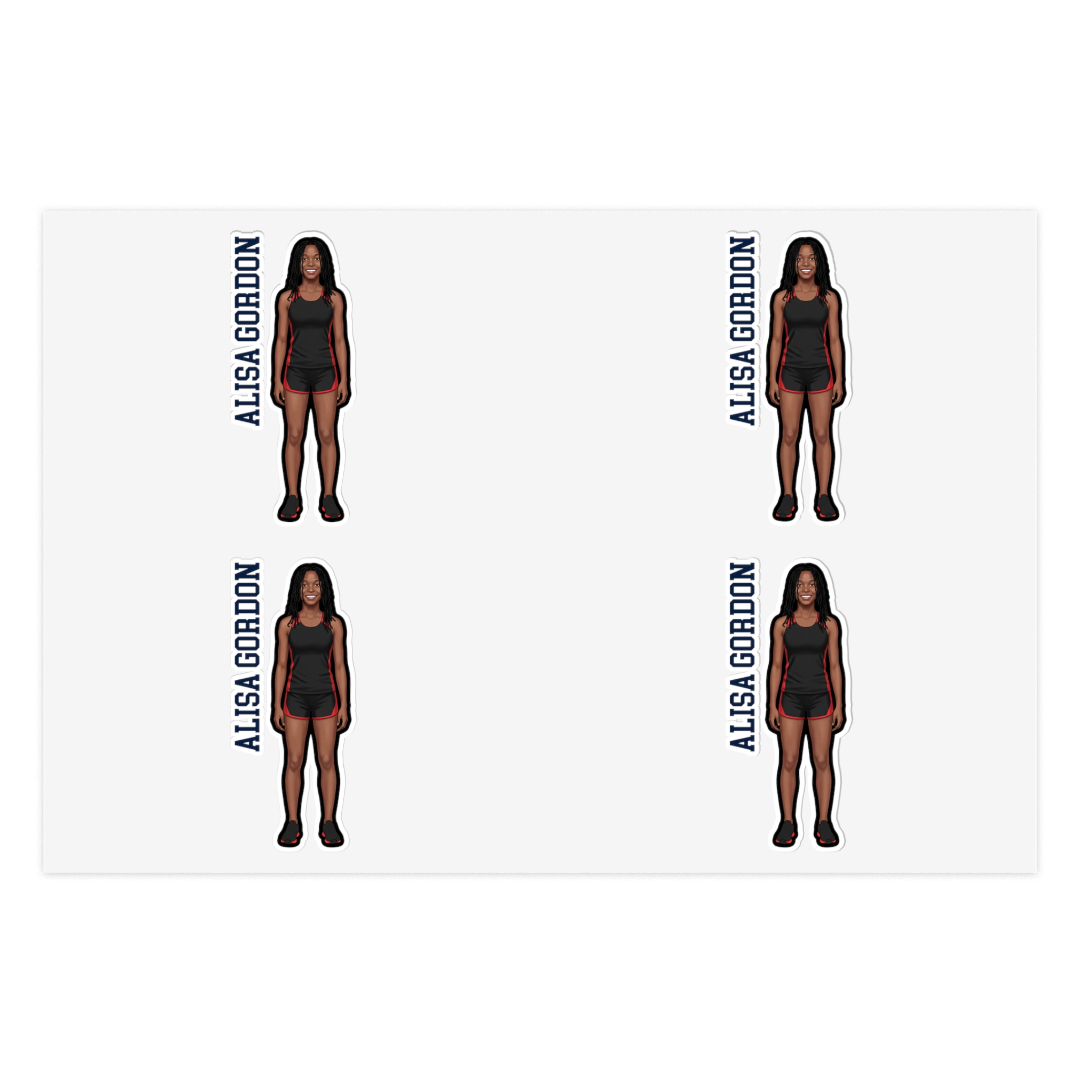 Sticker Sheet — character_name_vertical in Classic