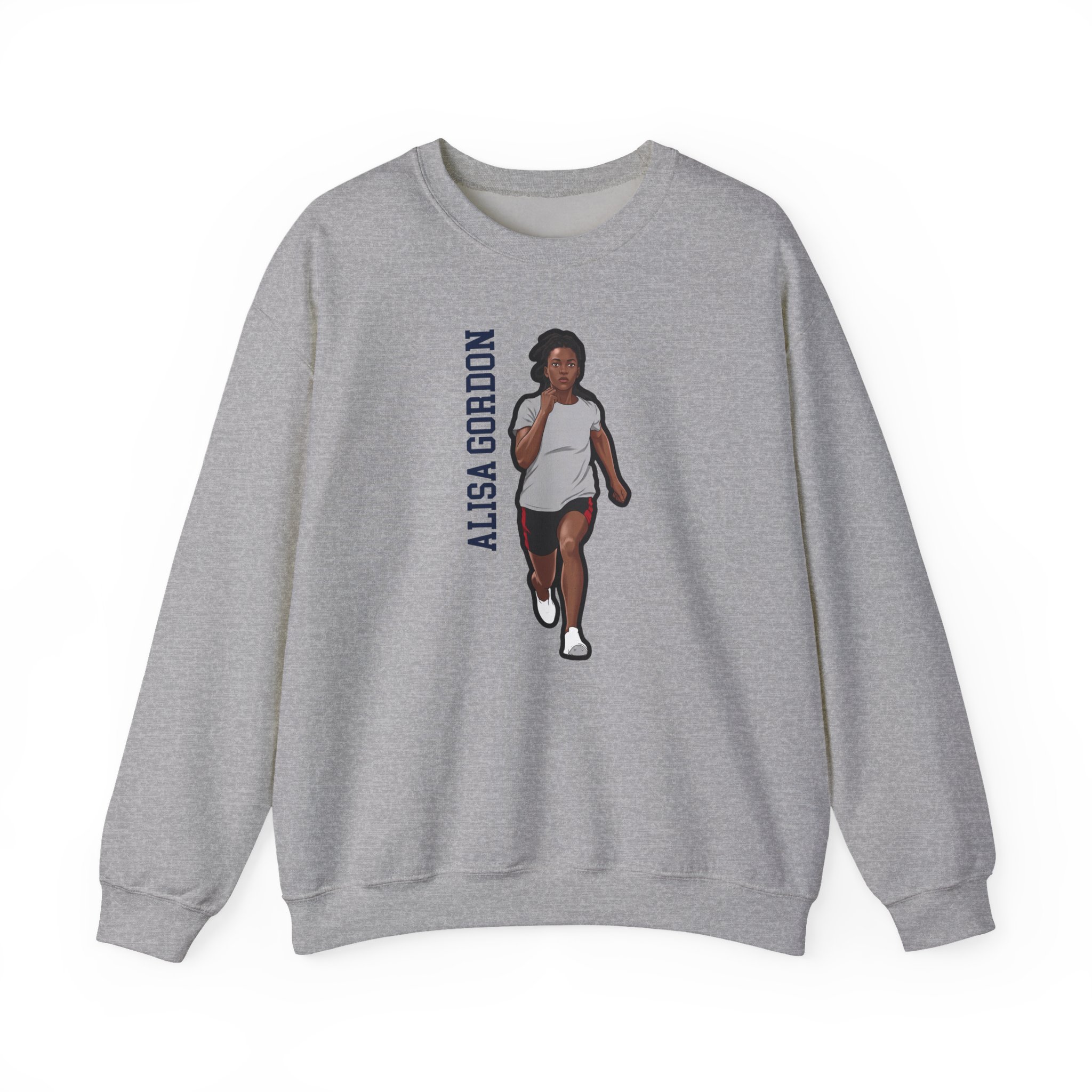 Crewneck Sweatshirt — character_name_vertical in Grey