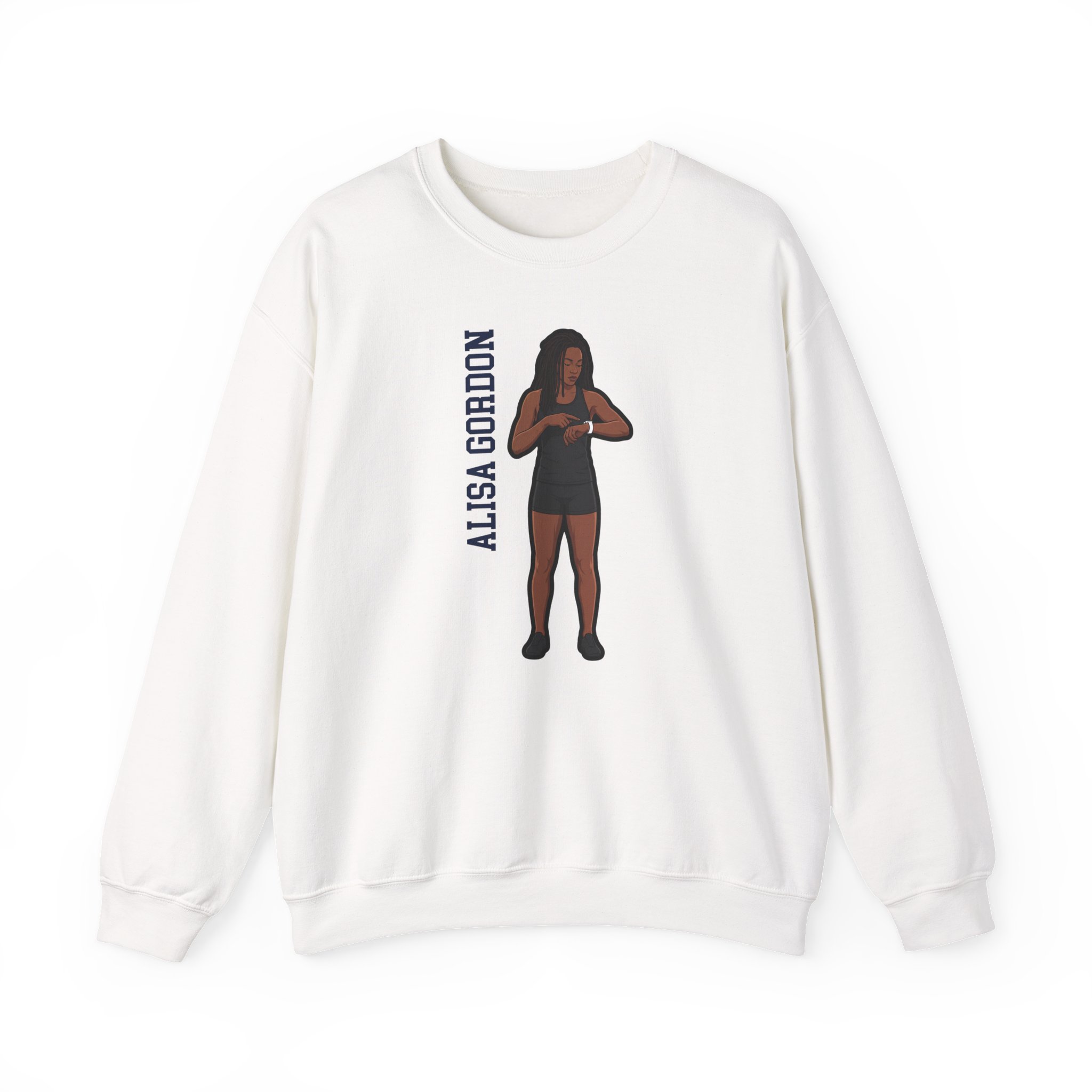 Crewneck Sweatshirt — character_name_vertical in White