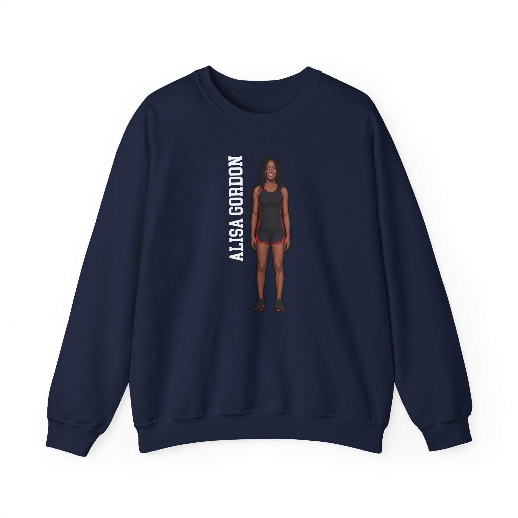 Crewneck Sweatshirt — character_name_vertical in Navy