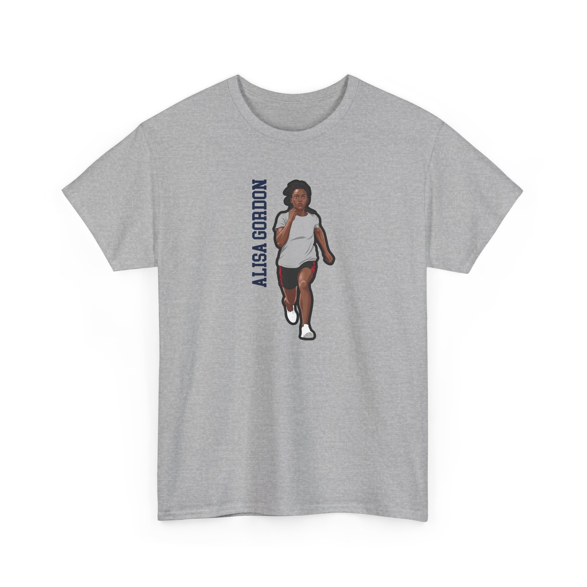 Tee — character_name_vertical in Grey