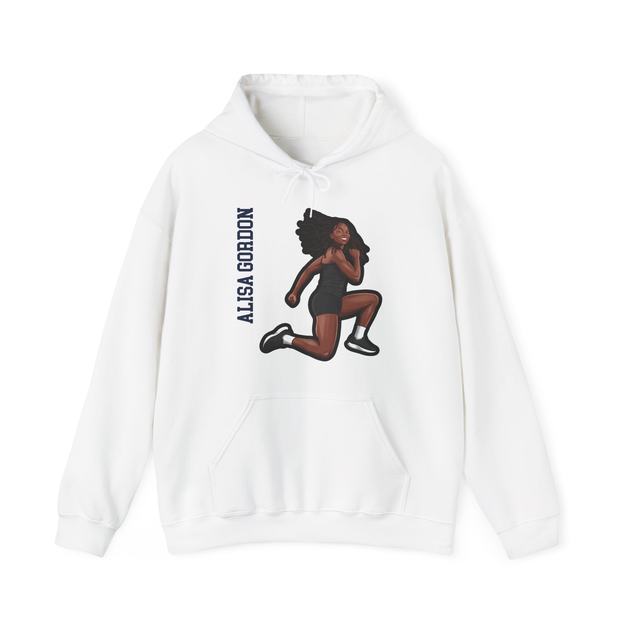 Hoodie — character_name_vertical in White