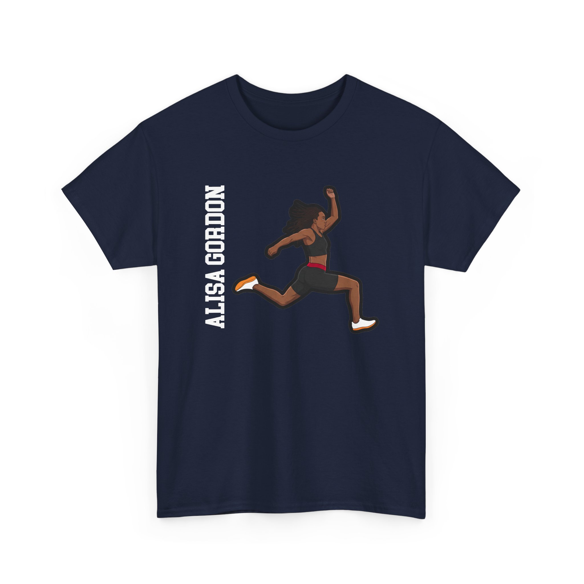 Tee — character_name_vertical in Navy