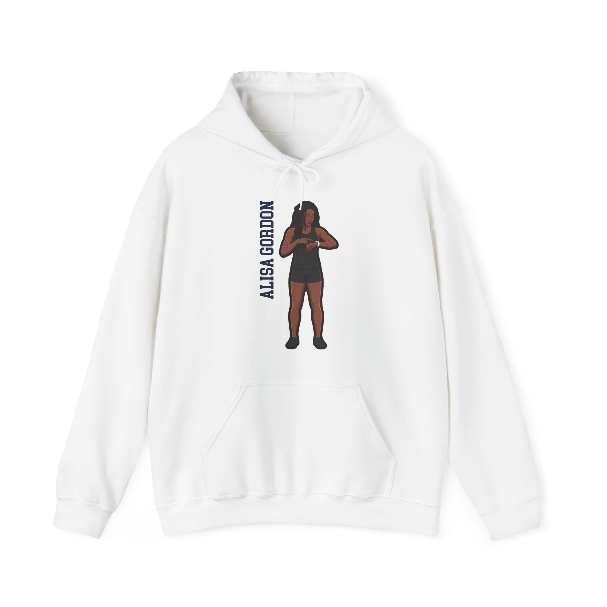 Hoodie — character_name_vertical in White