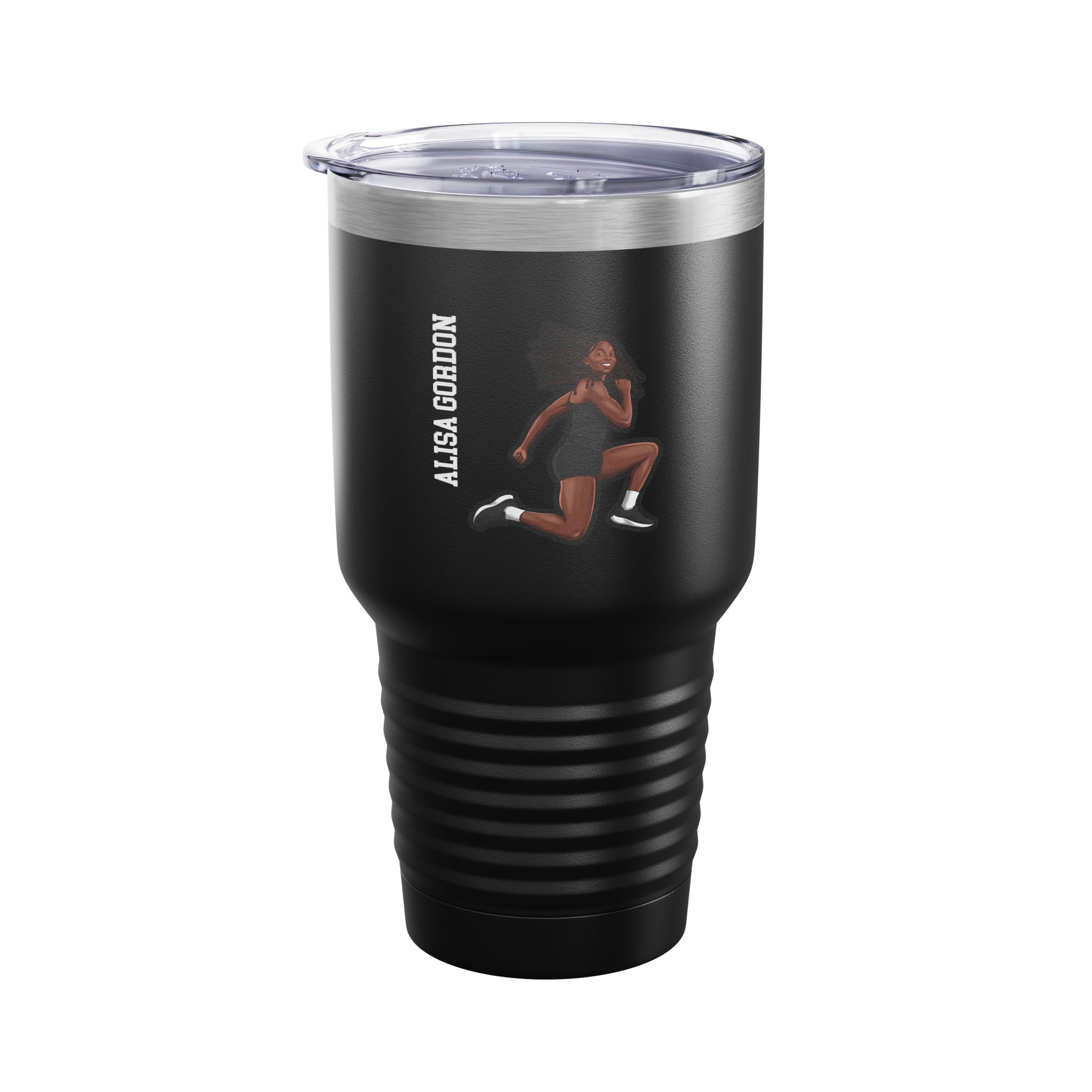 30oz Tumbler — character_name_vertical in Black