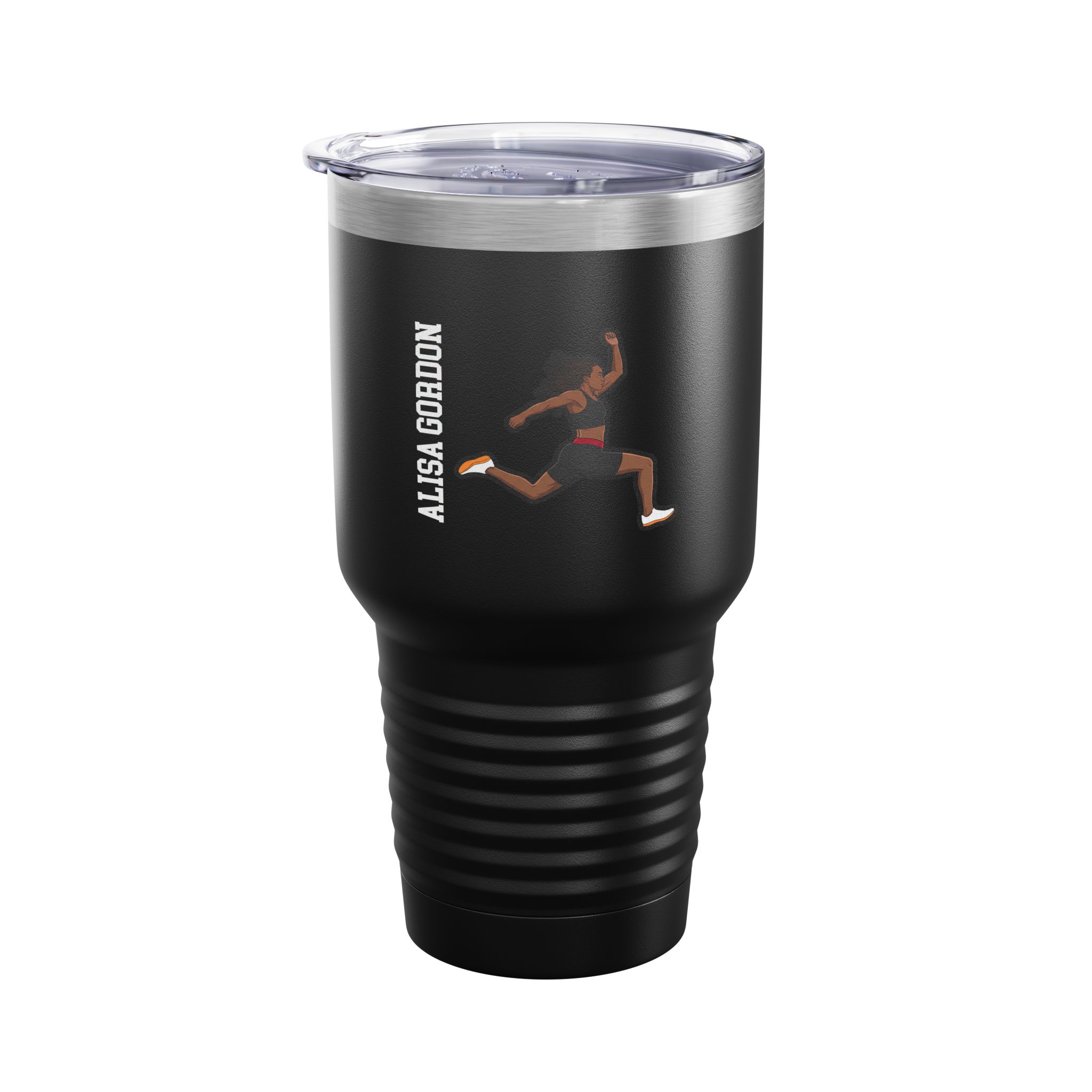 30oz Tumbler — character_name_vertical in Black