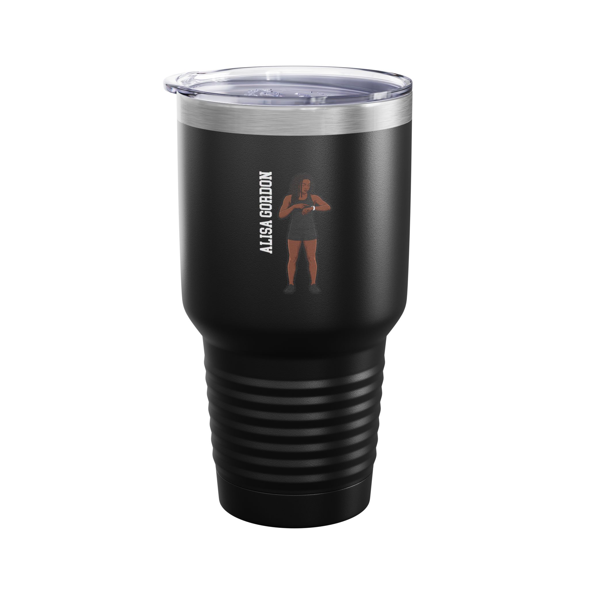 30oz Tumbler — character_name_vertical in Black