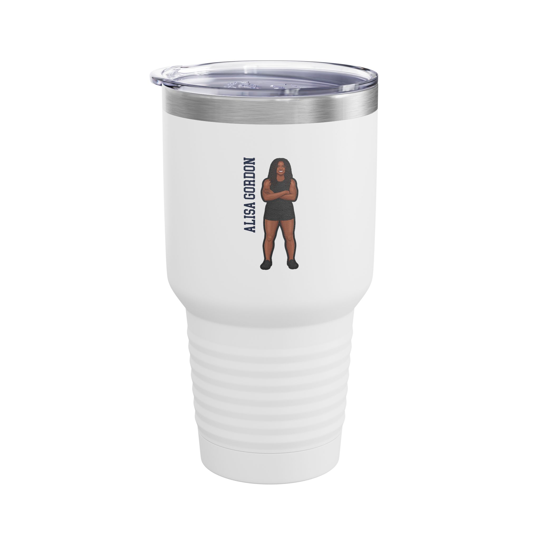 30oz Tumbler — character_name_vertical in White