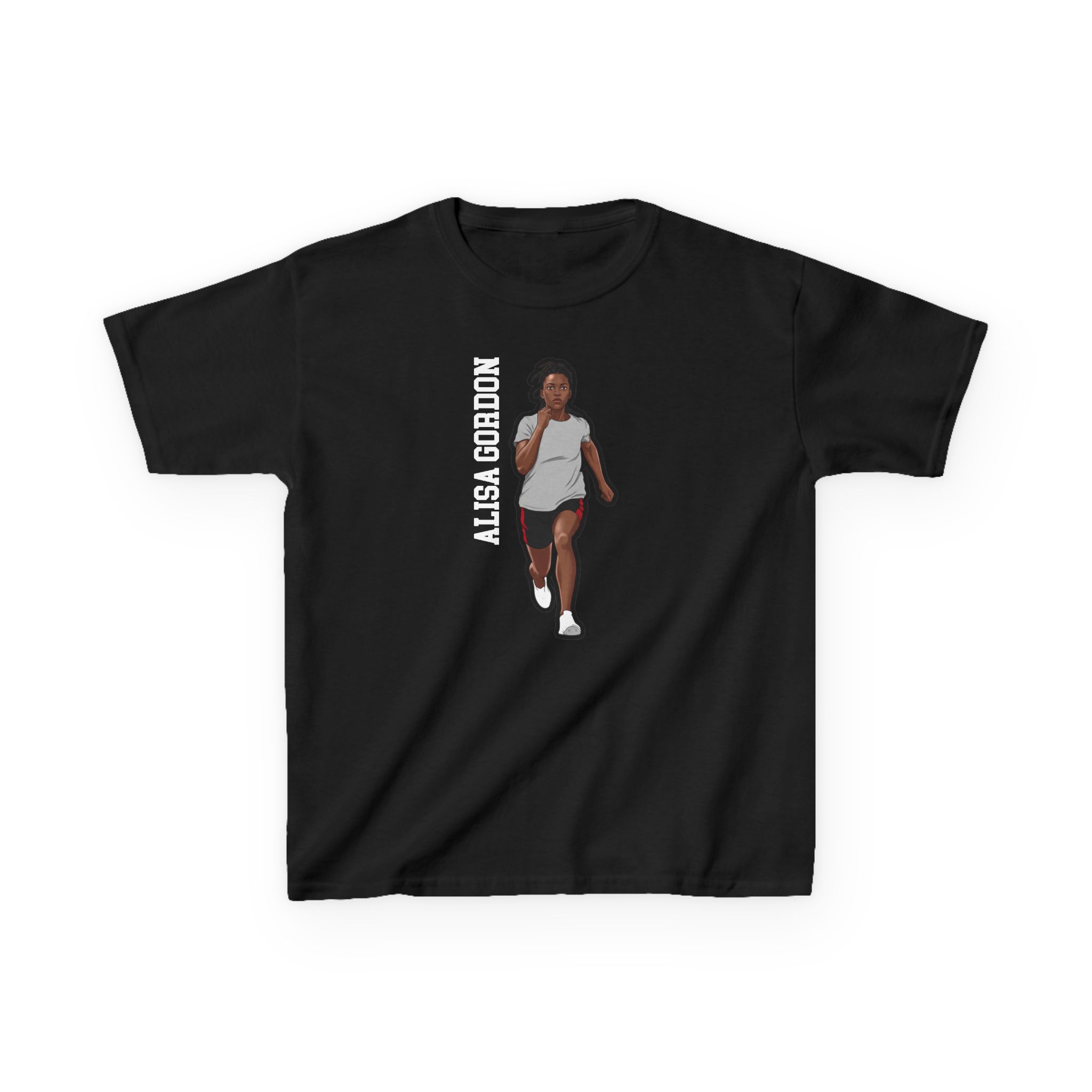 Youth Tee — character_name_vertical in Black