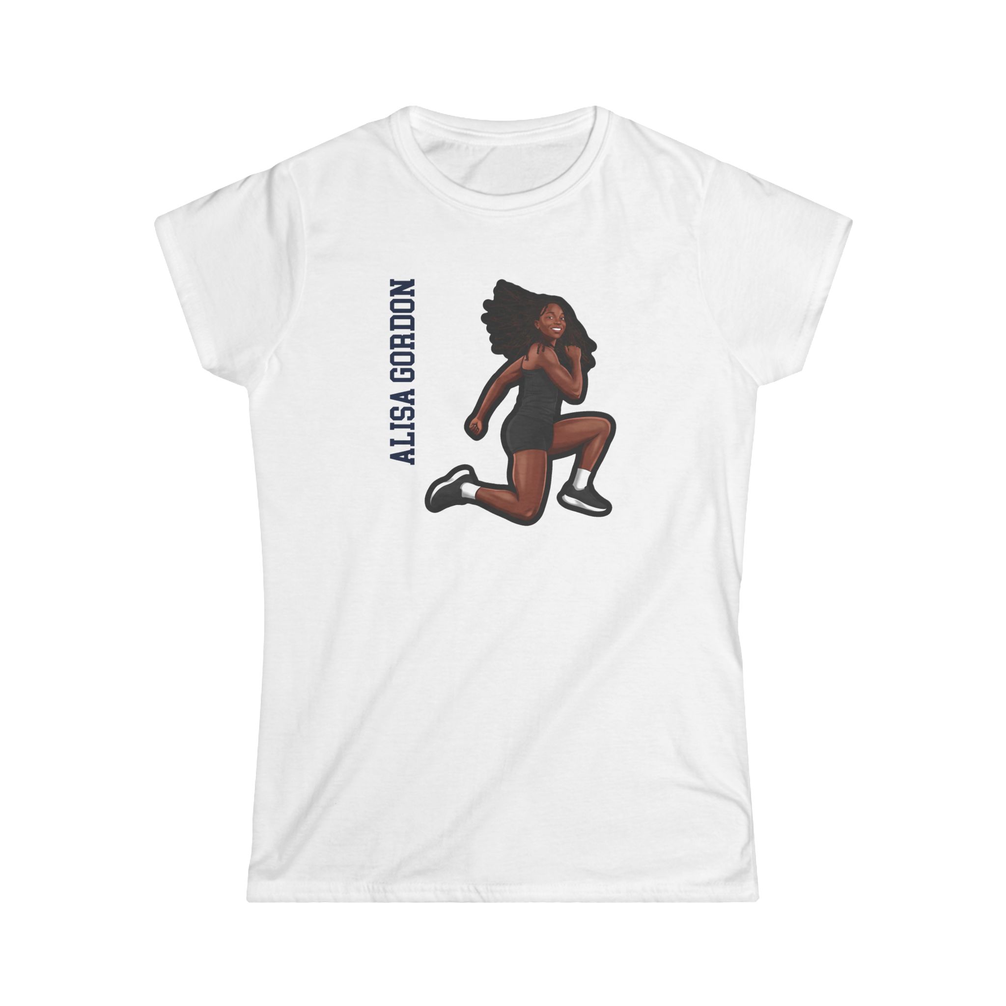 Women's Softstyle Tee — character_name_vertical in White