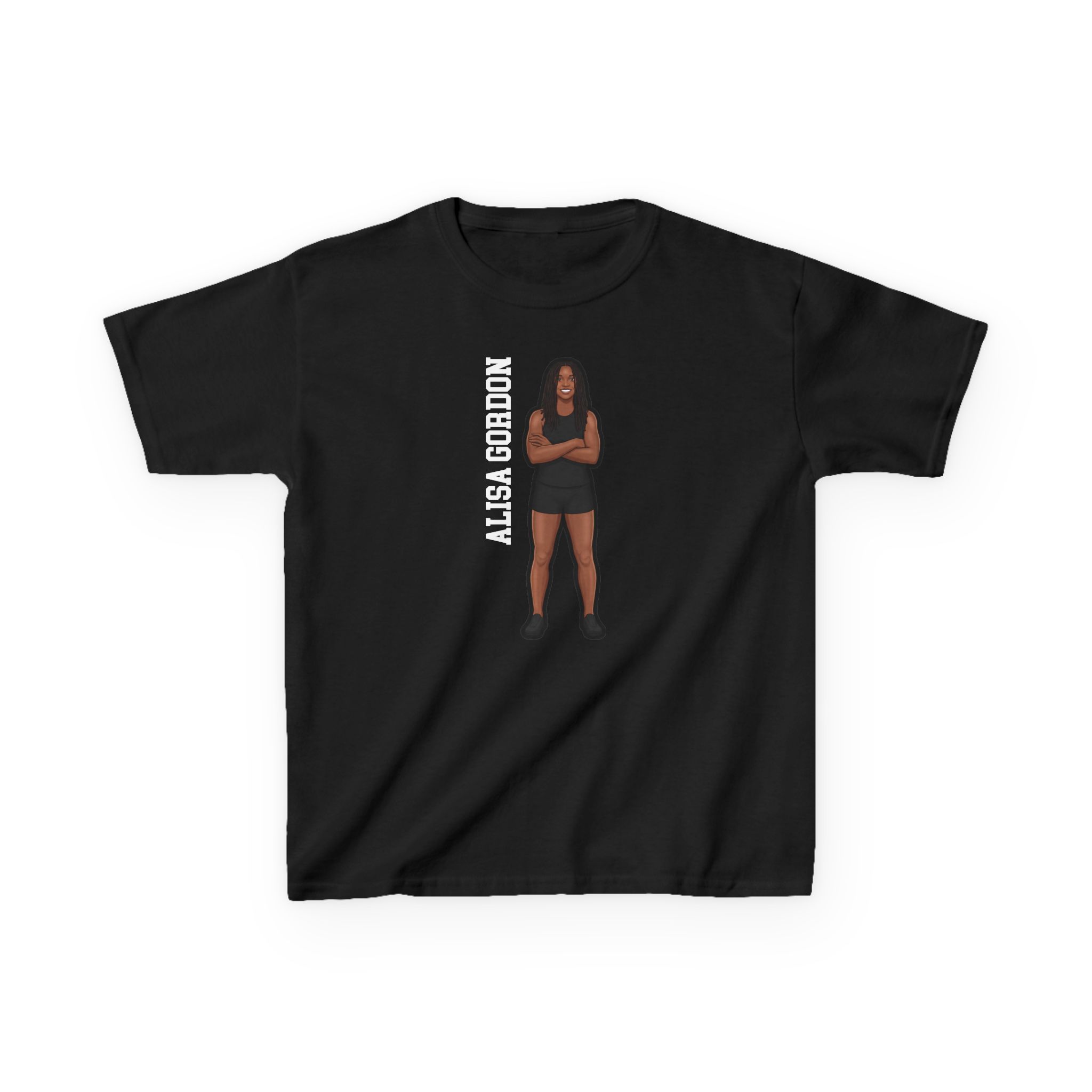 Youth Tee — character_name_vertical in Black