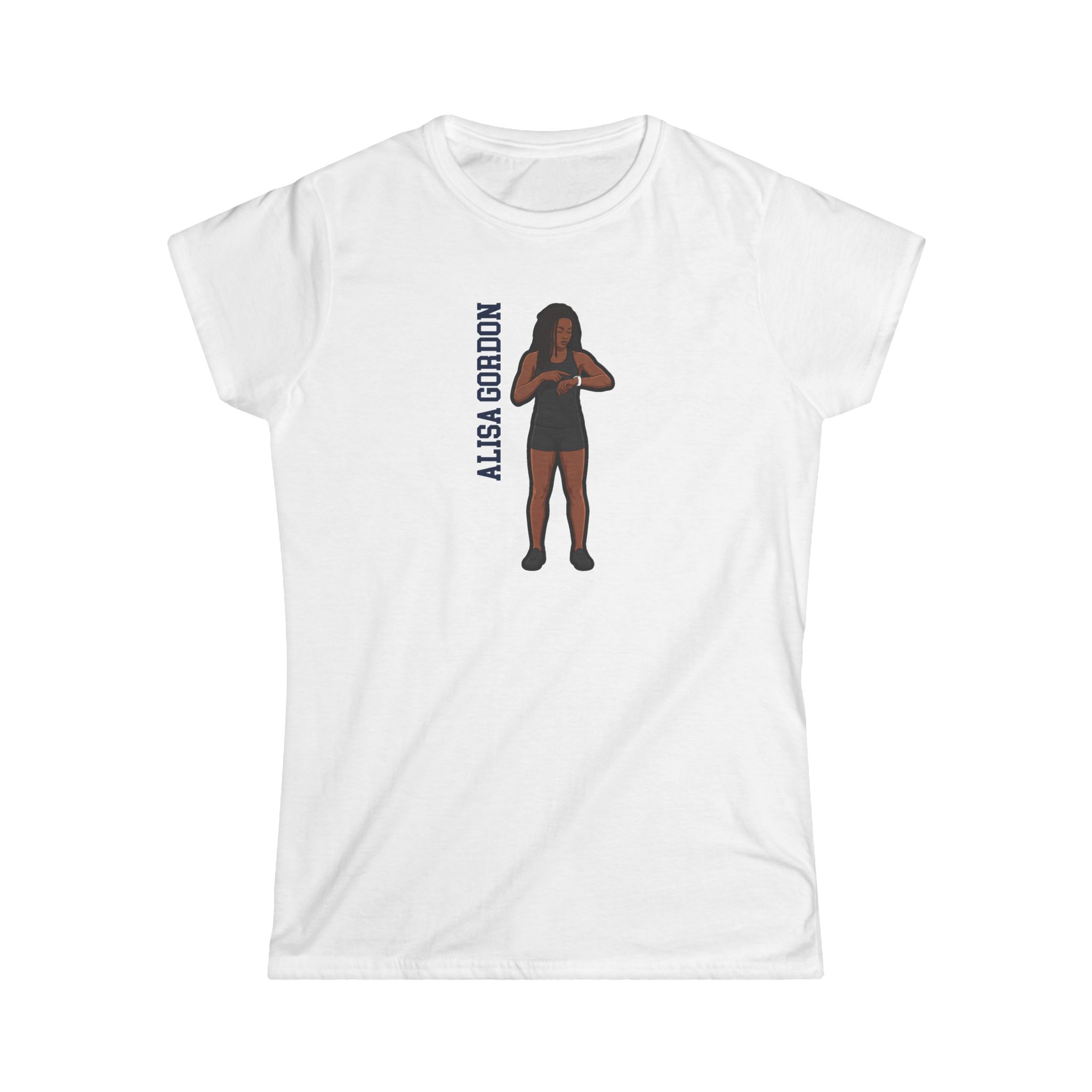 Women's Softstyle Tee — character_name_vertical in White