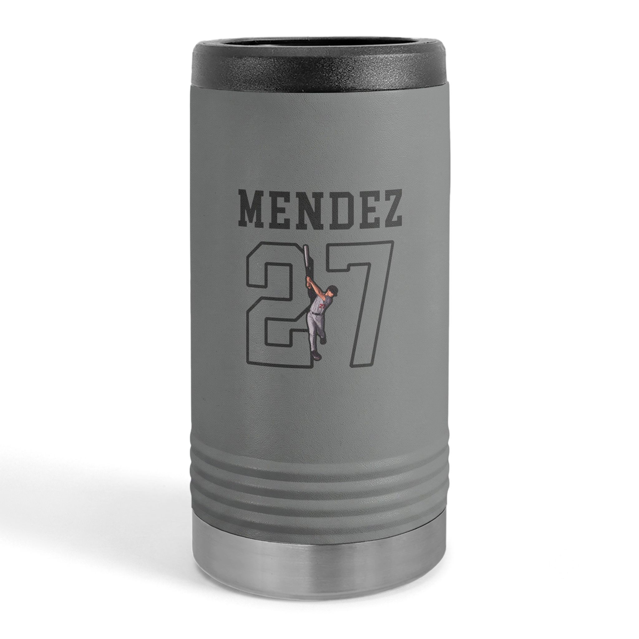 Slim Stainless Can Cooler — character_shirsey in Grey