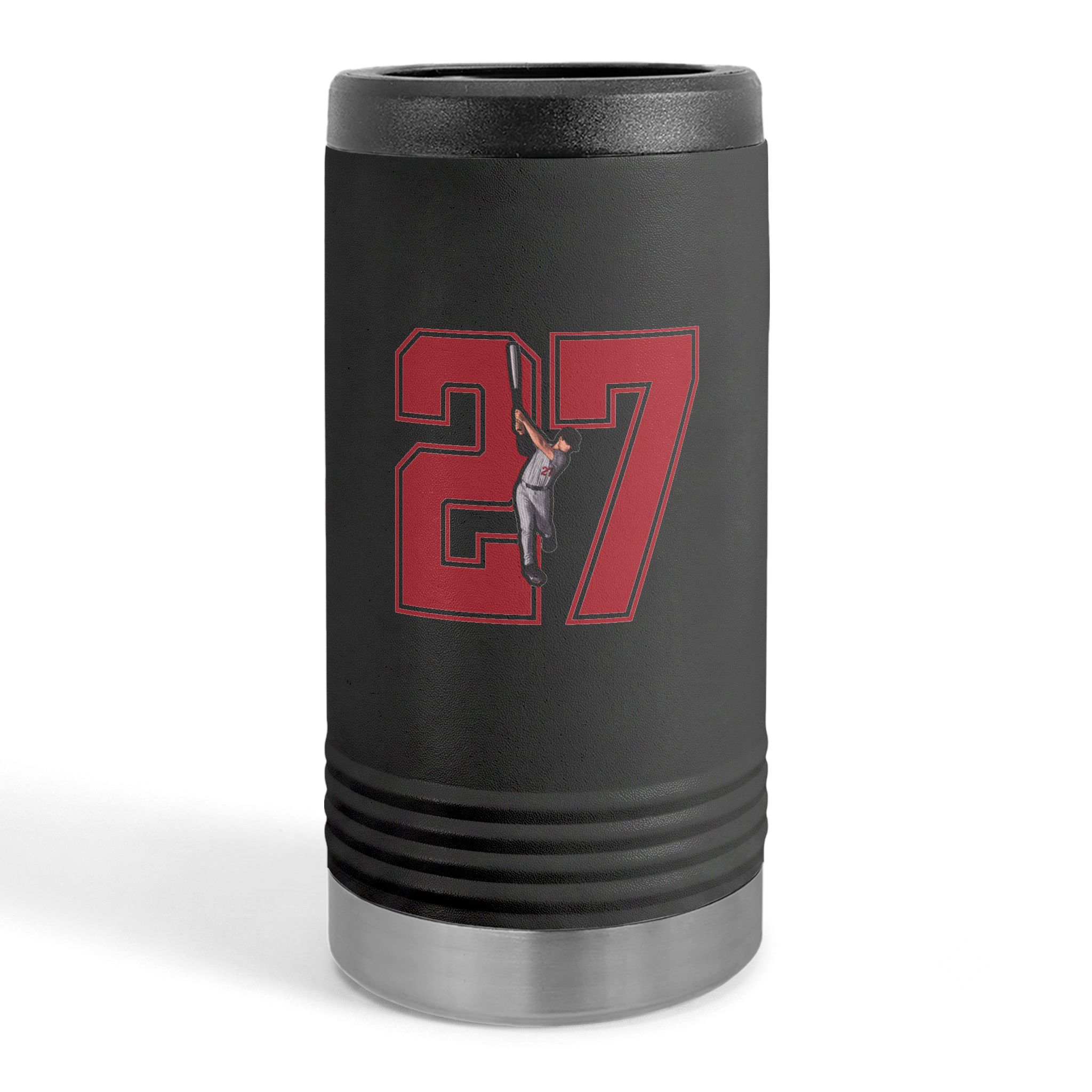 Slim Stainless Can Cooler — character_number in Black