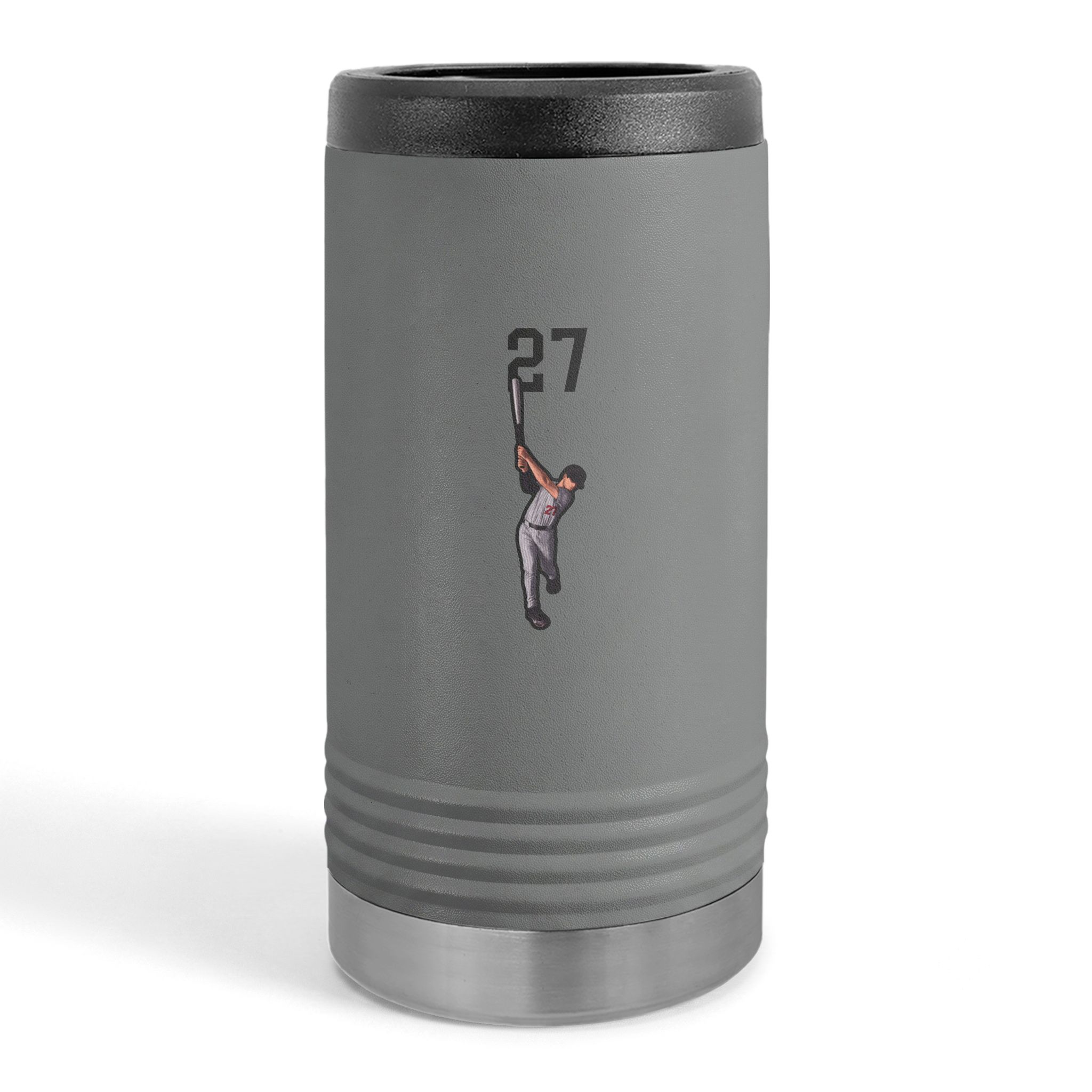 Slim Stainless Can Cooler — character_number_top in Grey