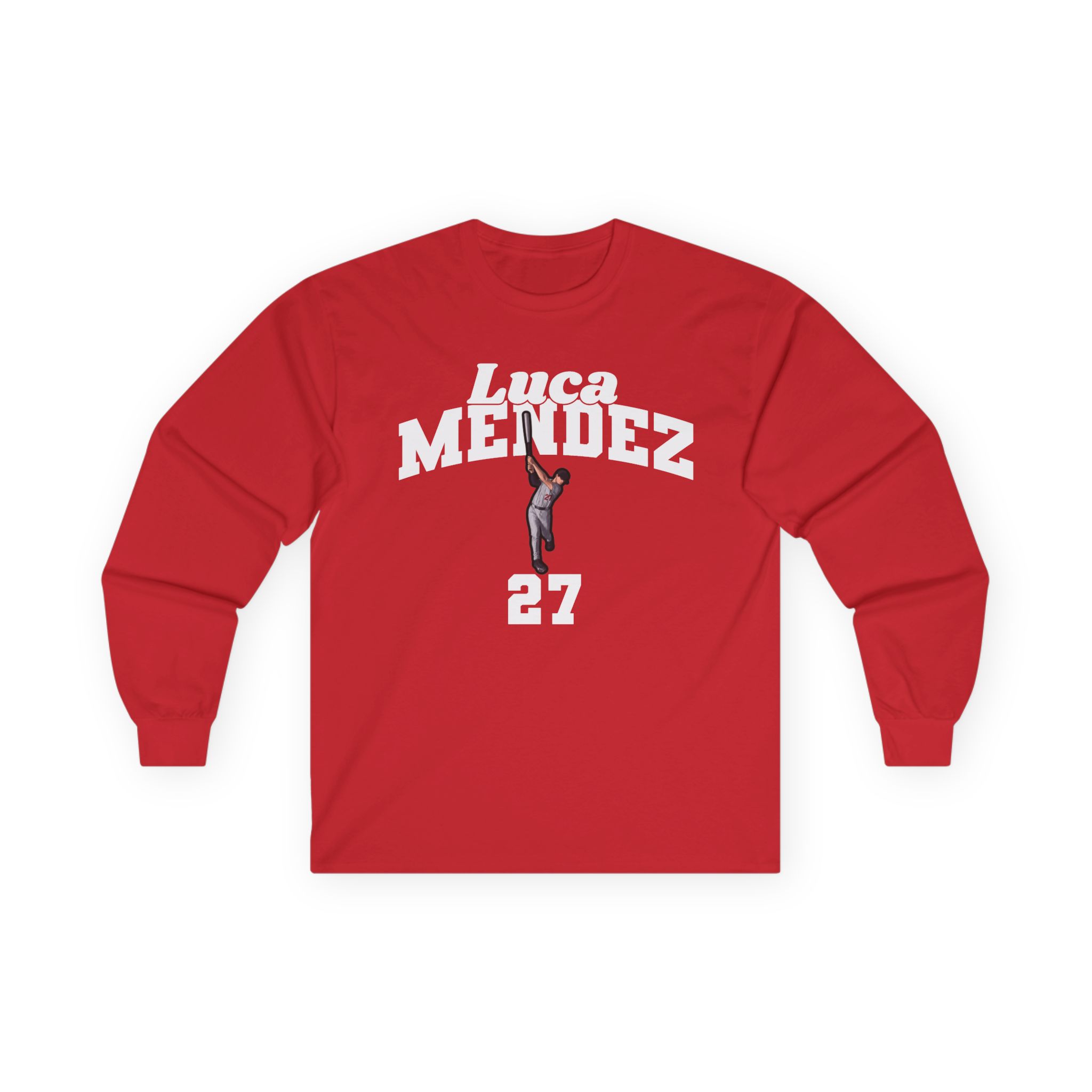 Long Sleeve Tee — character_signature_arch in Red