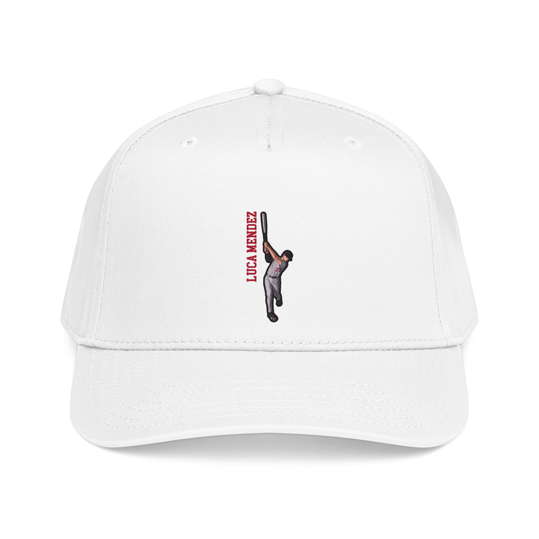 Baseball Cap — character_name_vertical in White