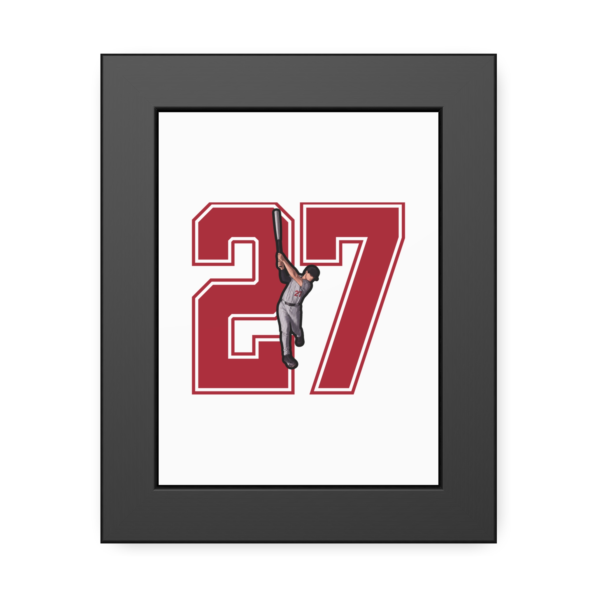 Framed Poster — character_number in Black
