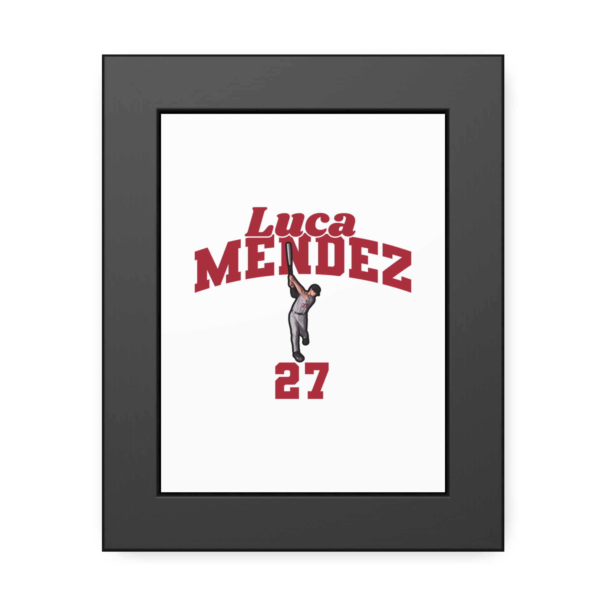 Framed Poster — character_signature_arch in Black