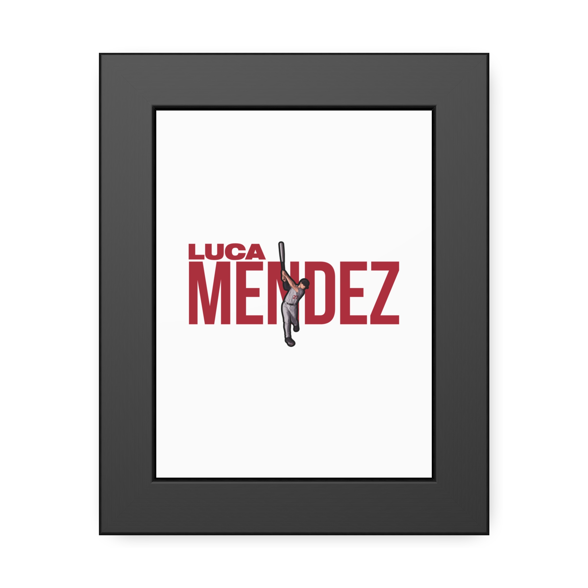 Framed Poster — character_player_name in Black