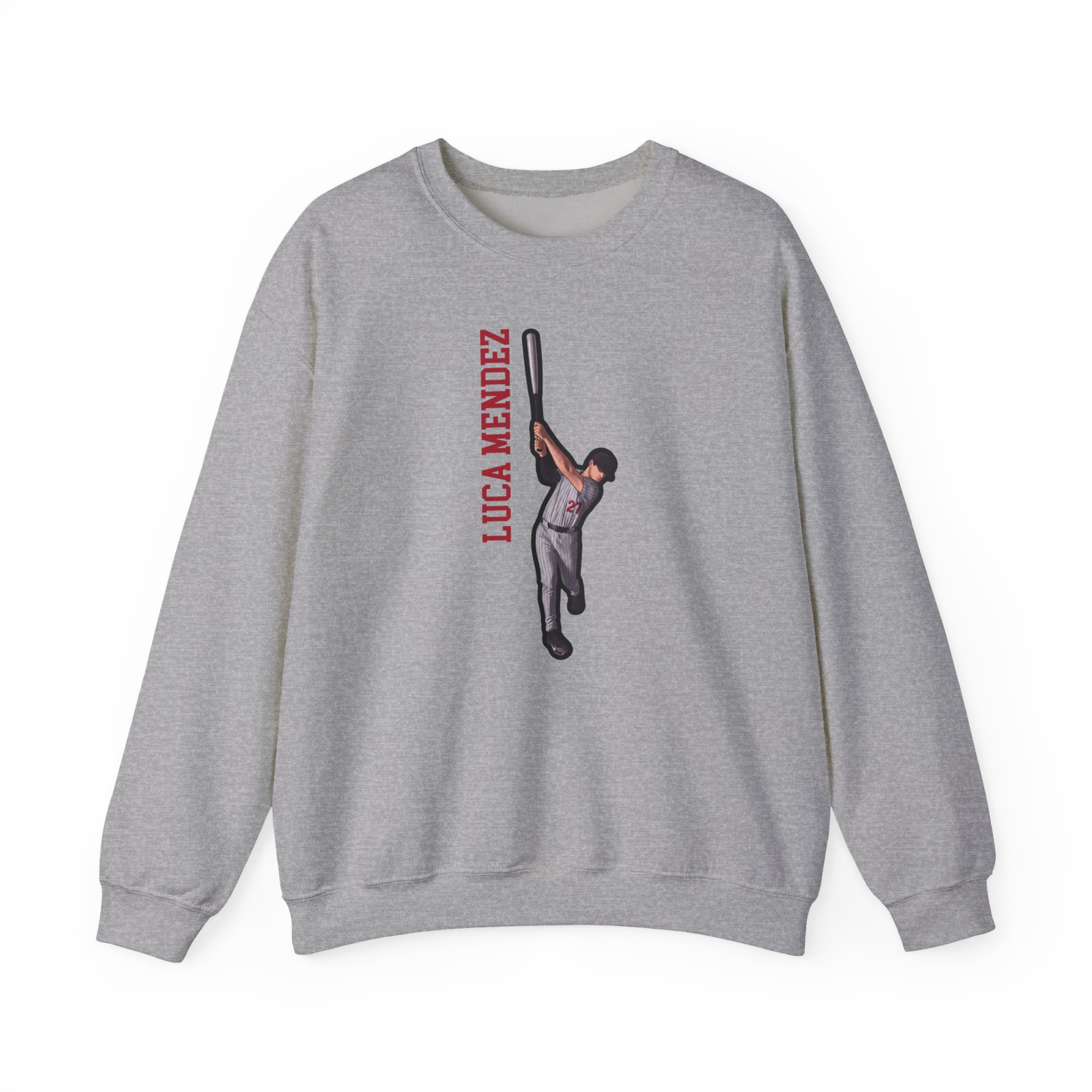 Crewneck Sweatshirt — character_name_vertical in Grey