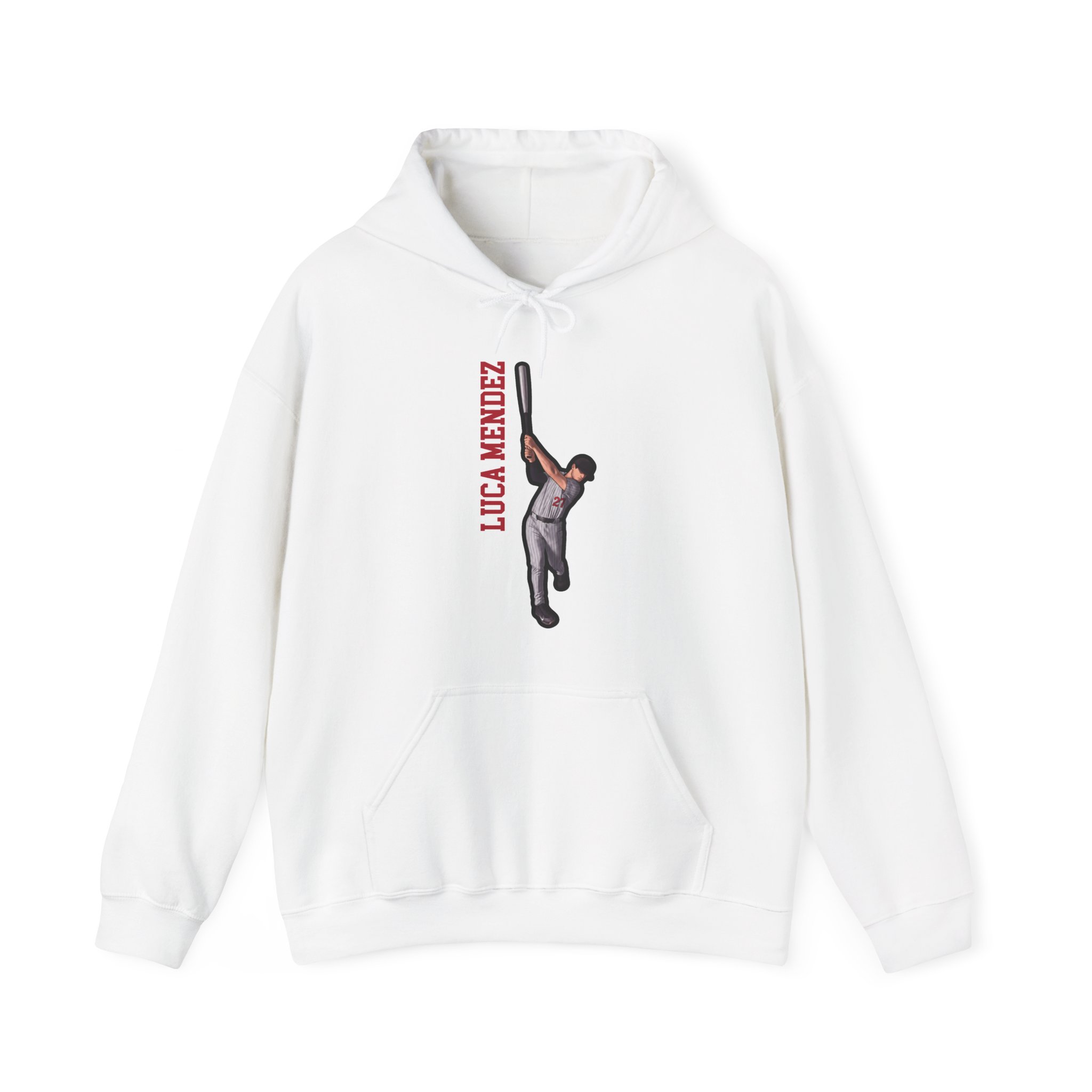 Hoodie — character_name_vertical in White