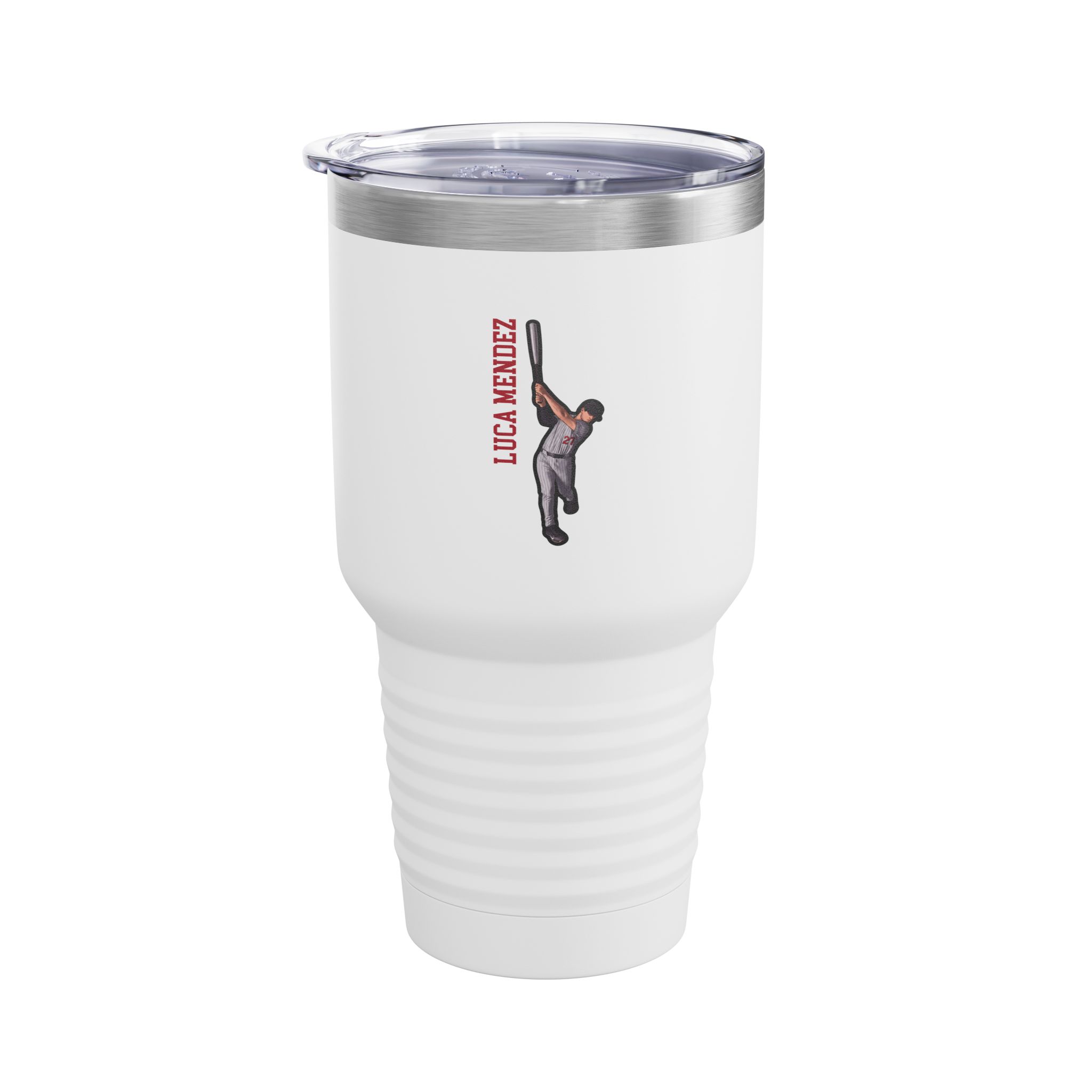 30oz Tumbler — character_name_vertical in White