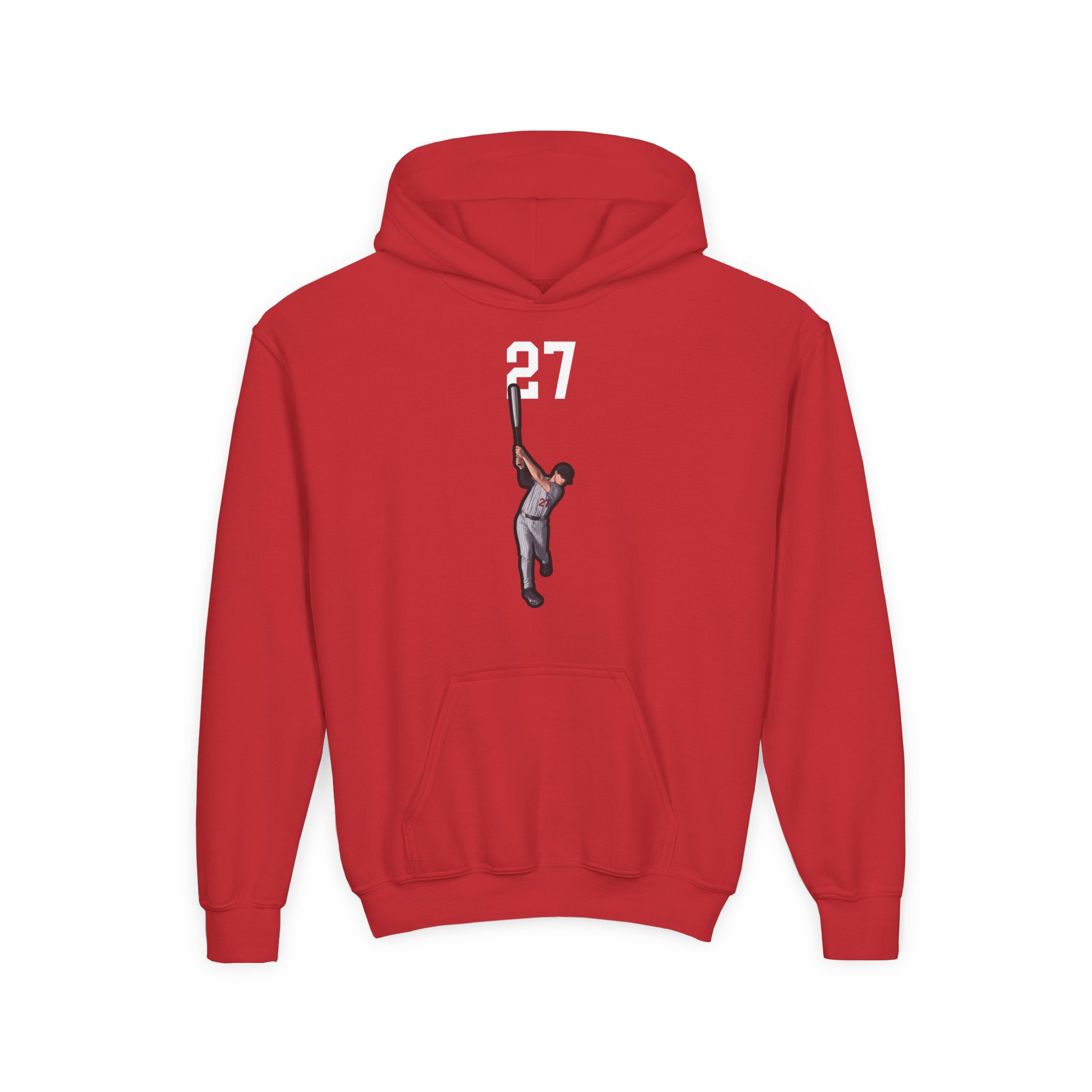 Youth Hoodie — character_number_top in Red