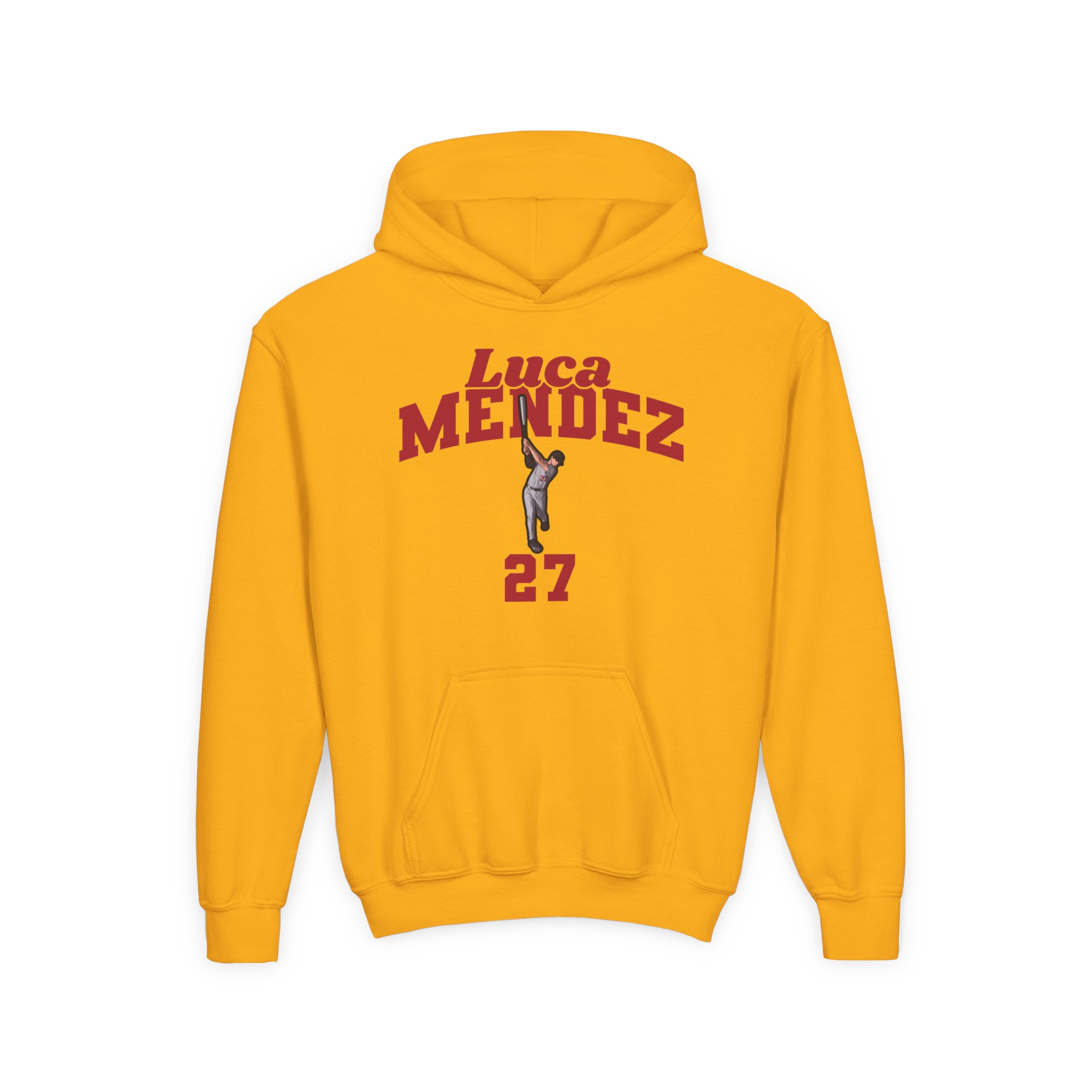 Youth Hoodie — character_signature_arch in Gold