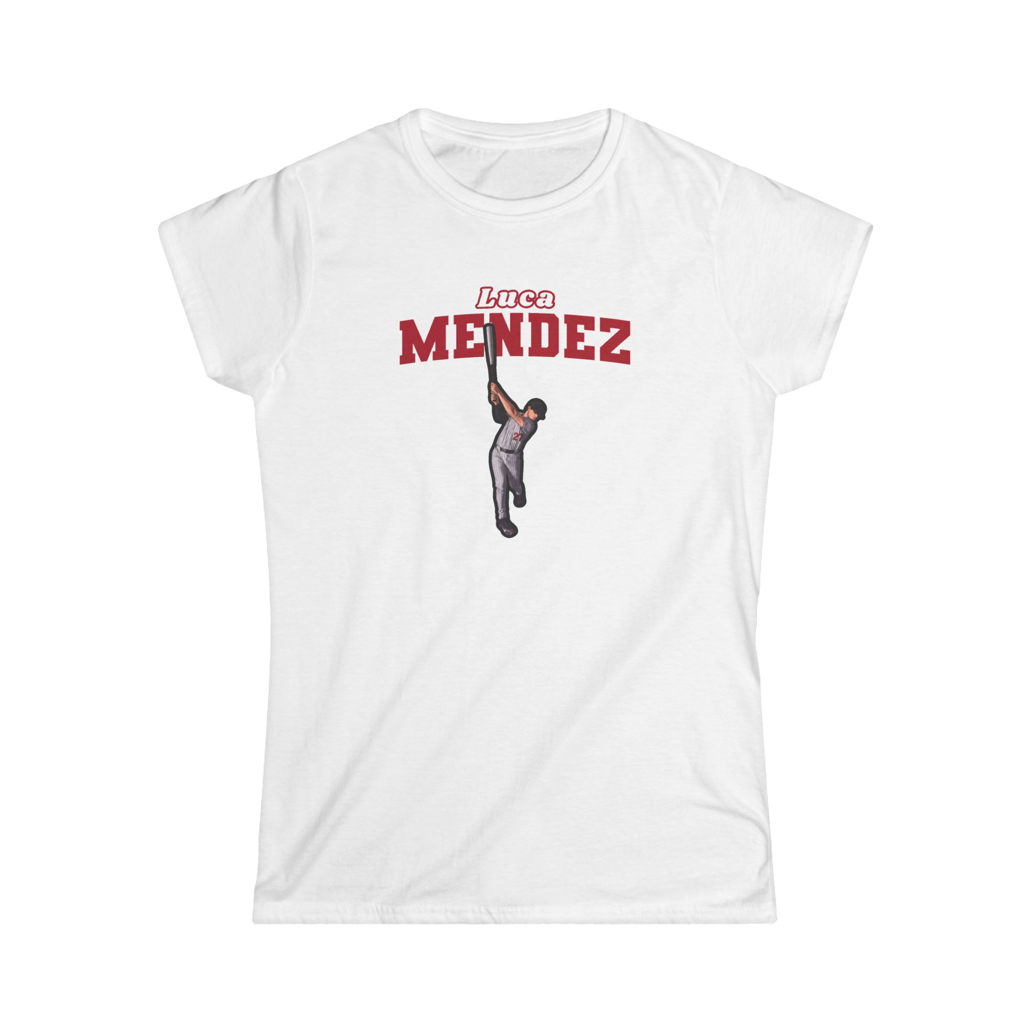 Women's Softstyle Tee — character_name_arch in White