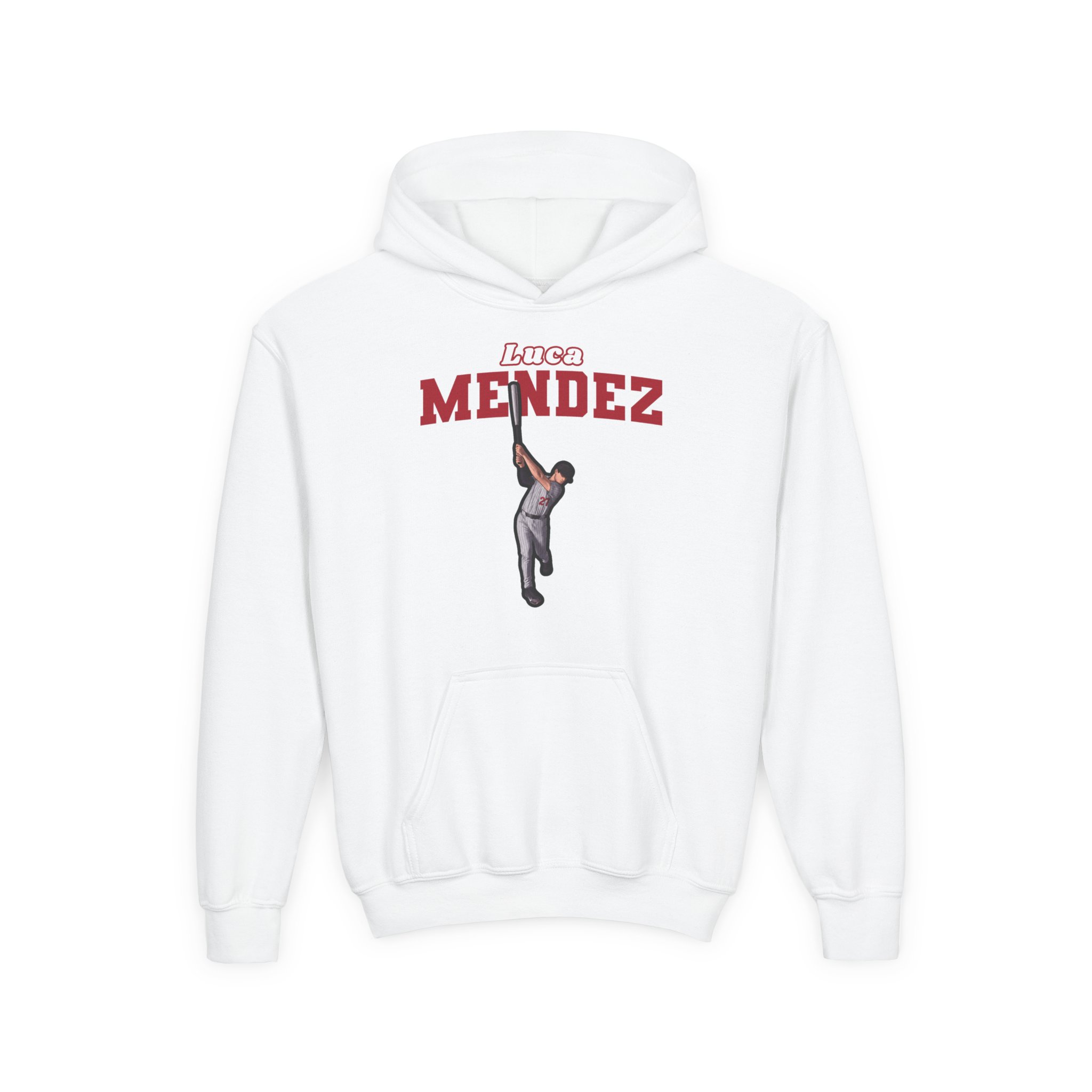 Youth Hoodie — character_name_arch in White