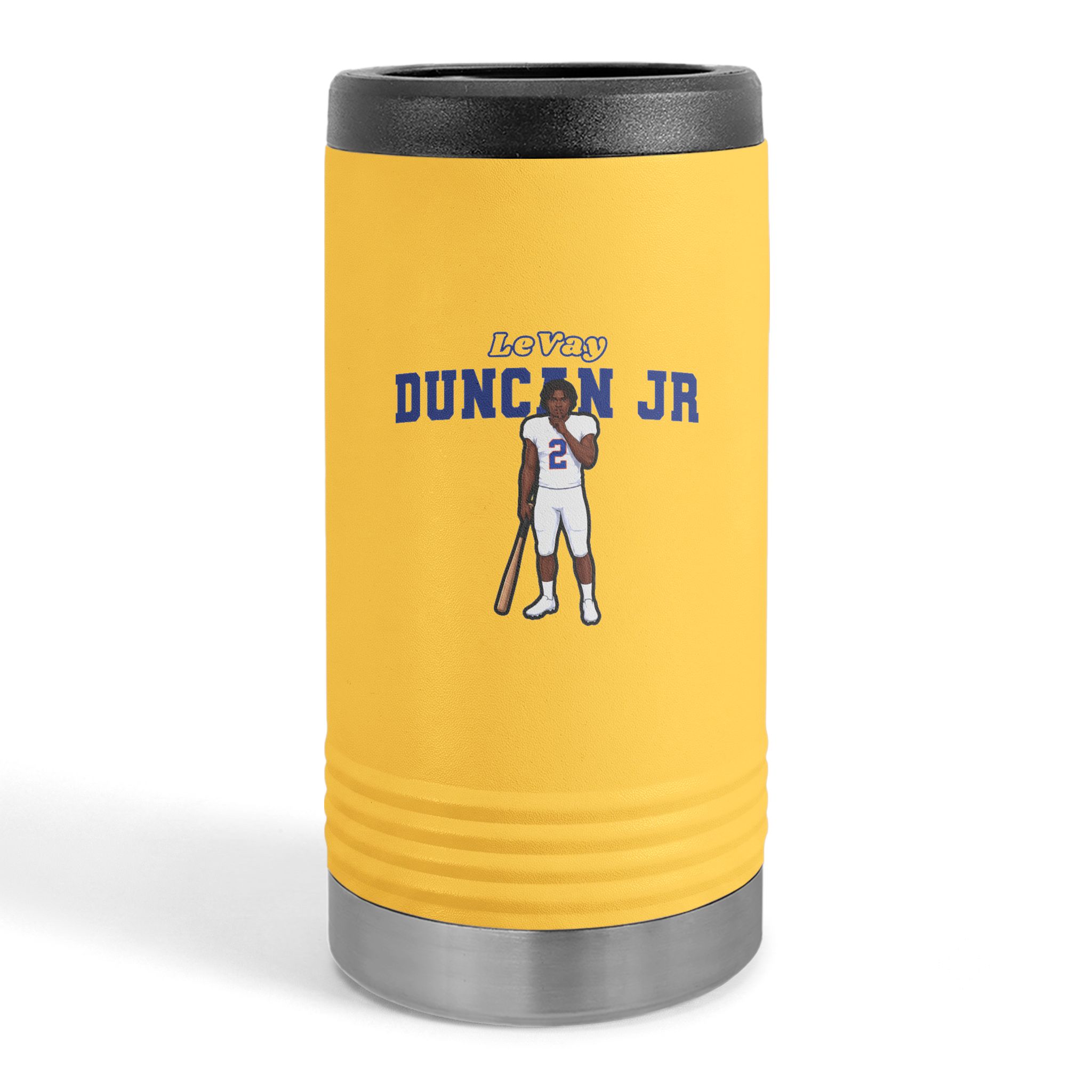 Slim Stainless Can Cooler — character_name_arch in Yellow