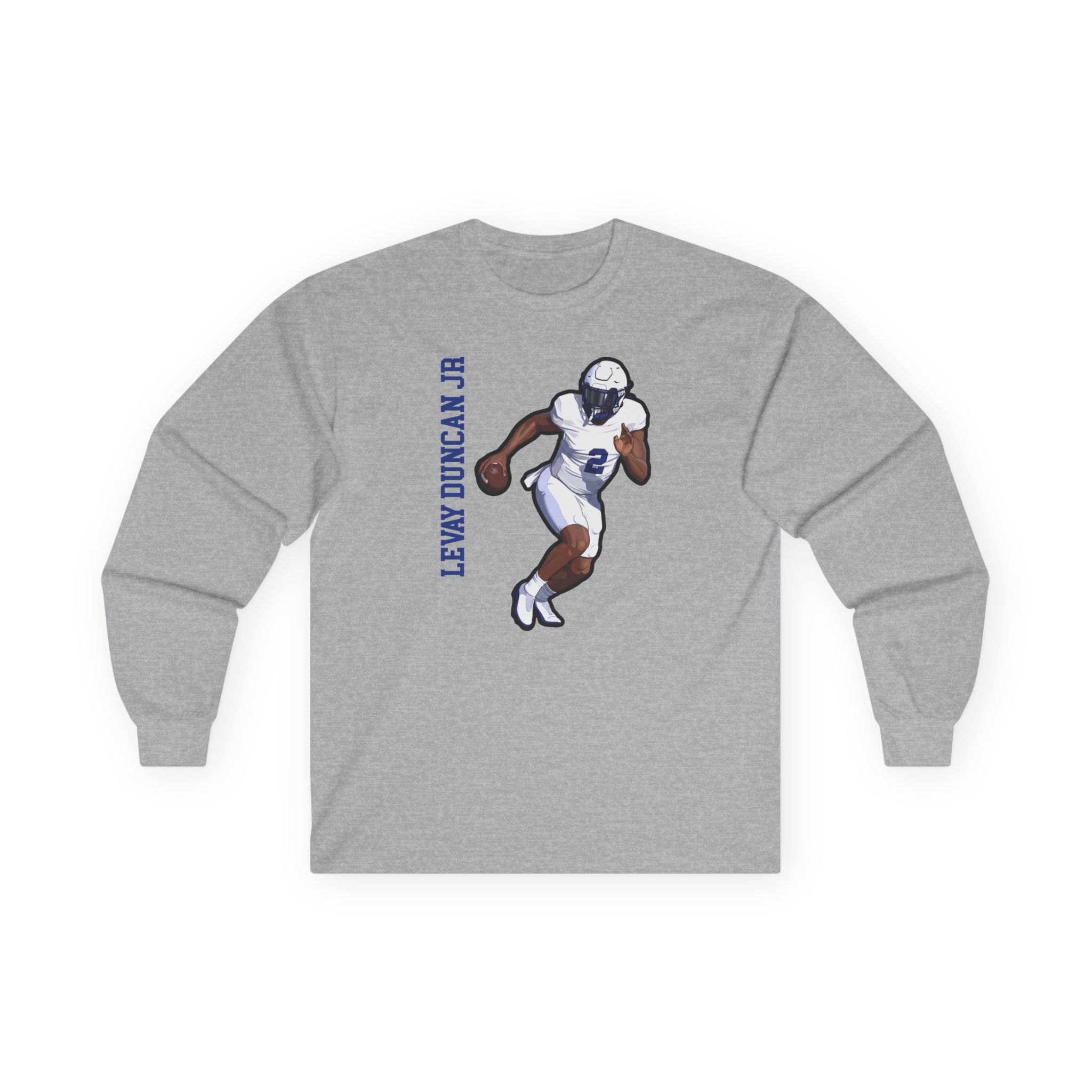 Long Sleeve Tee — character_name_vertical in Grey