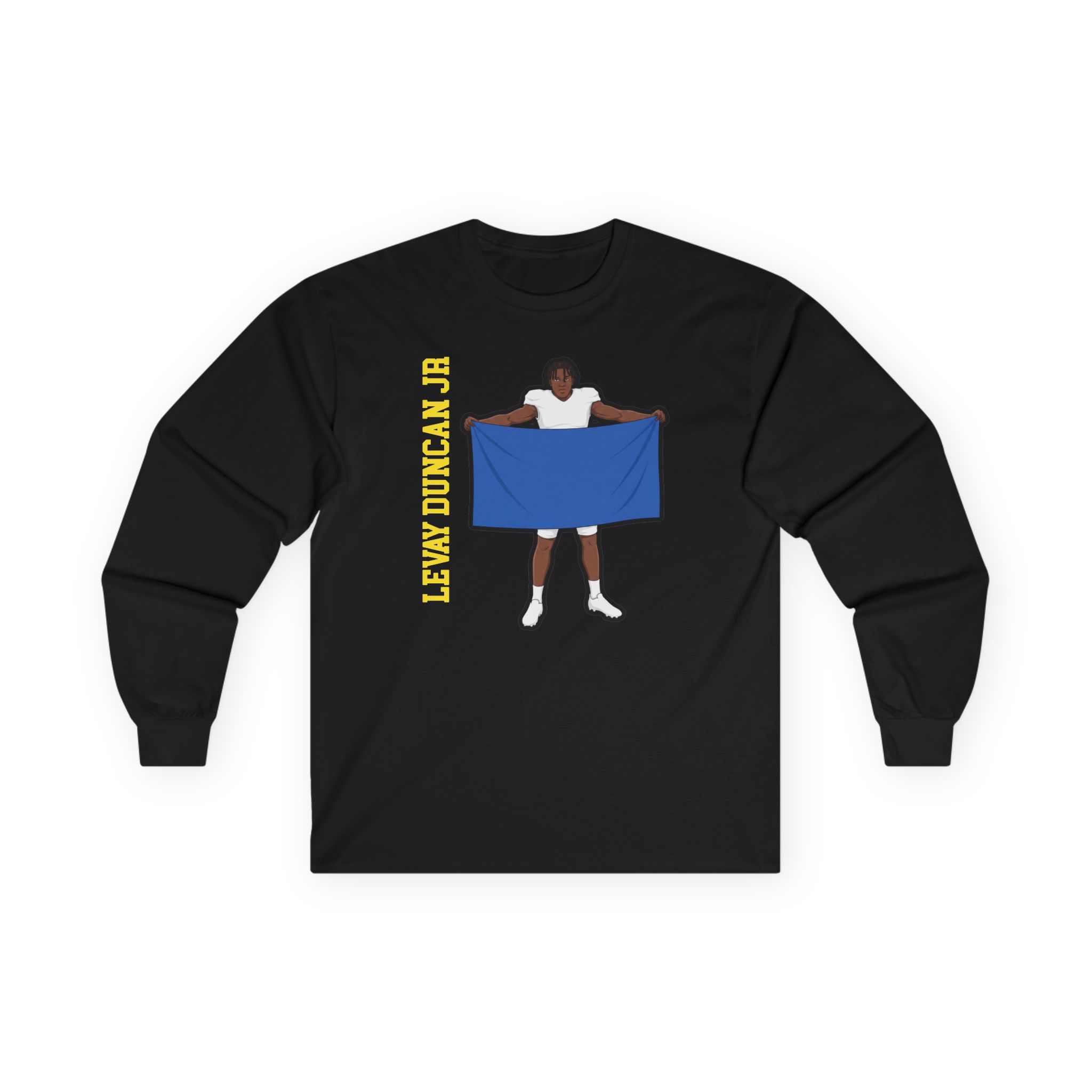 Long Sleeve Tee — character_name_vertical in Black