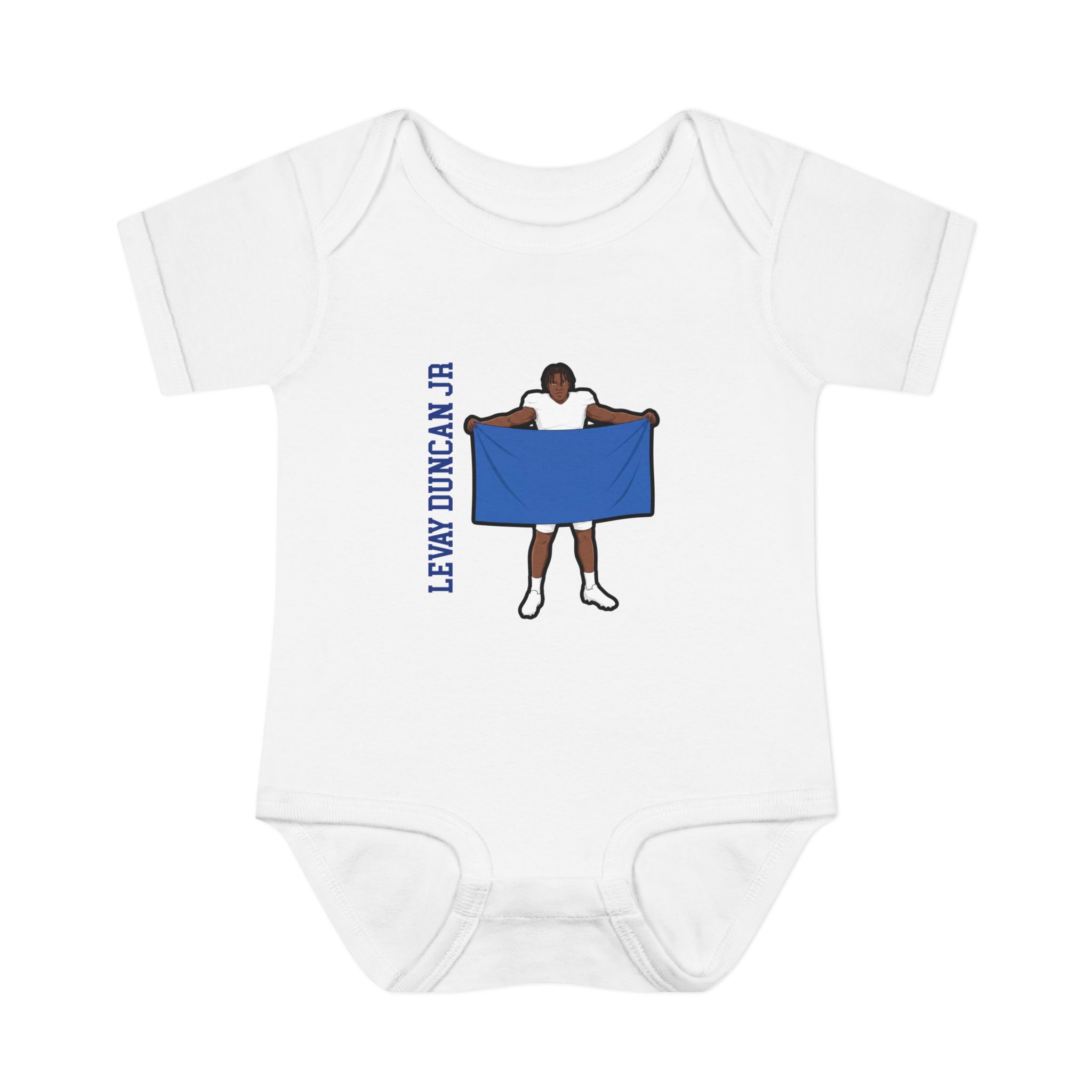Baby Onesie — character_name_vertical in White
