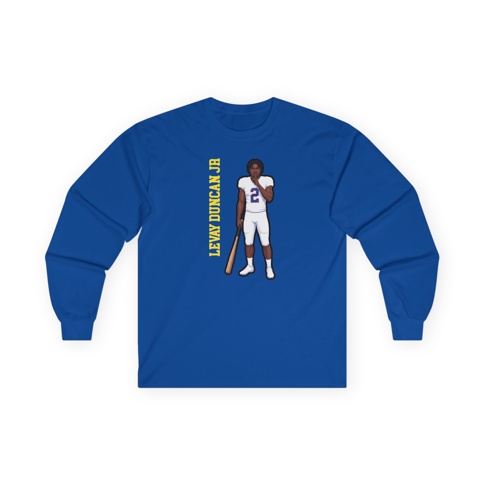 Long Sleeve Tee — character_name_vertical in Royal