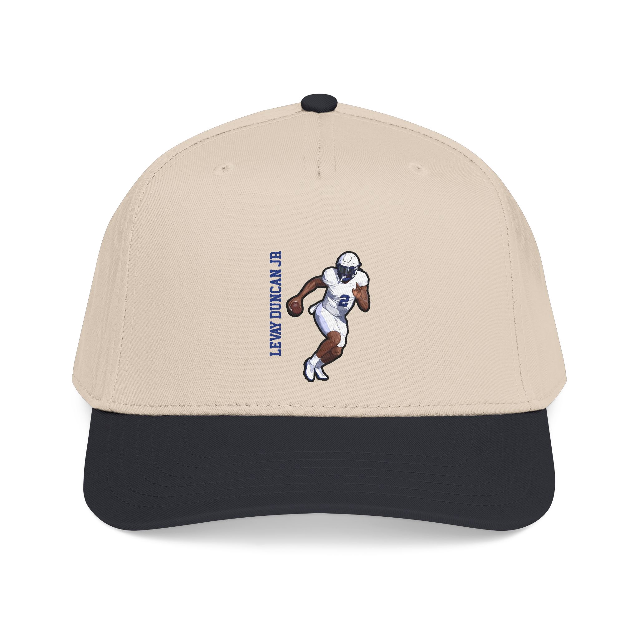 Baseball Cap — character_name_vertical in Black / Natural